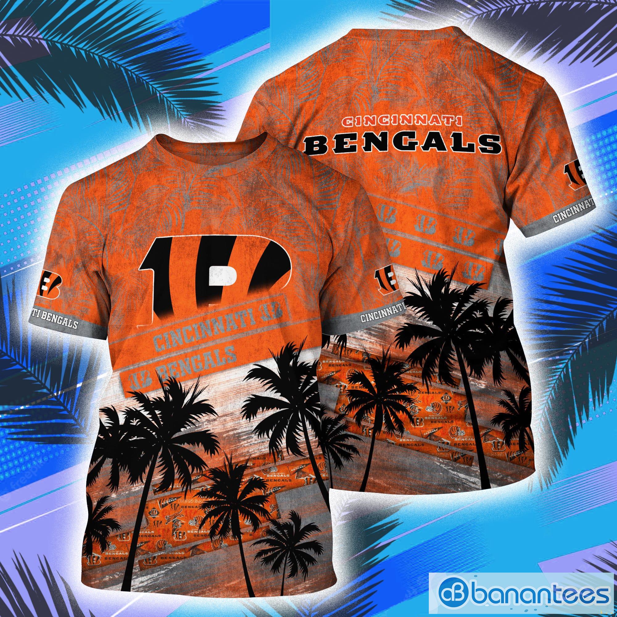Cincinnati Bengals NFL And Tropical Pattern Aloha Hawaii Style 3D T-Shirt Product Photo 1