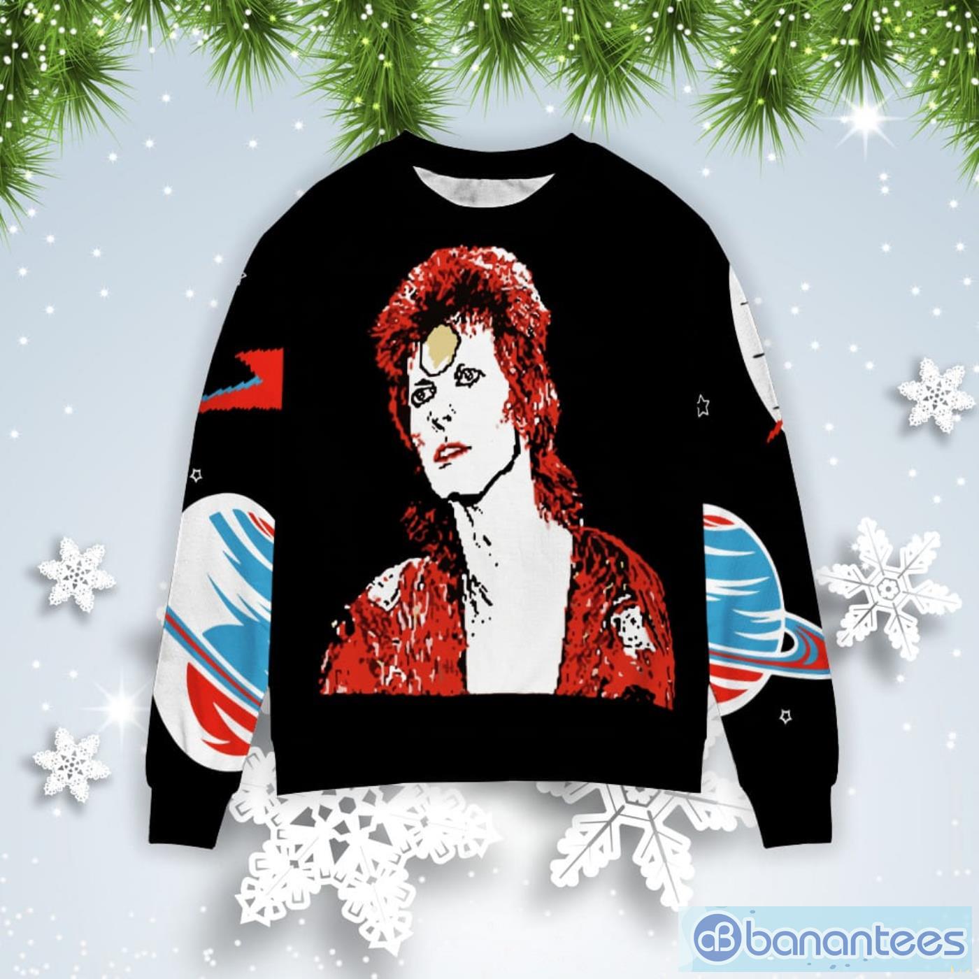 David Bowie Christmas Gift Ugly Christmas Sweater Product Photo 1