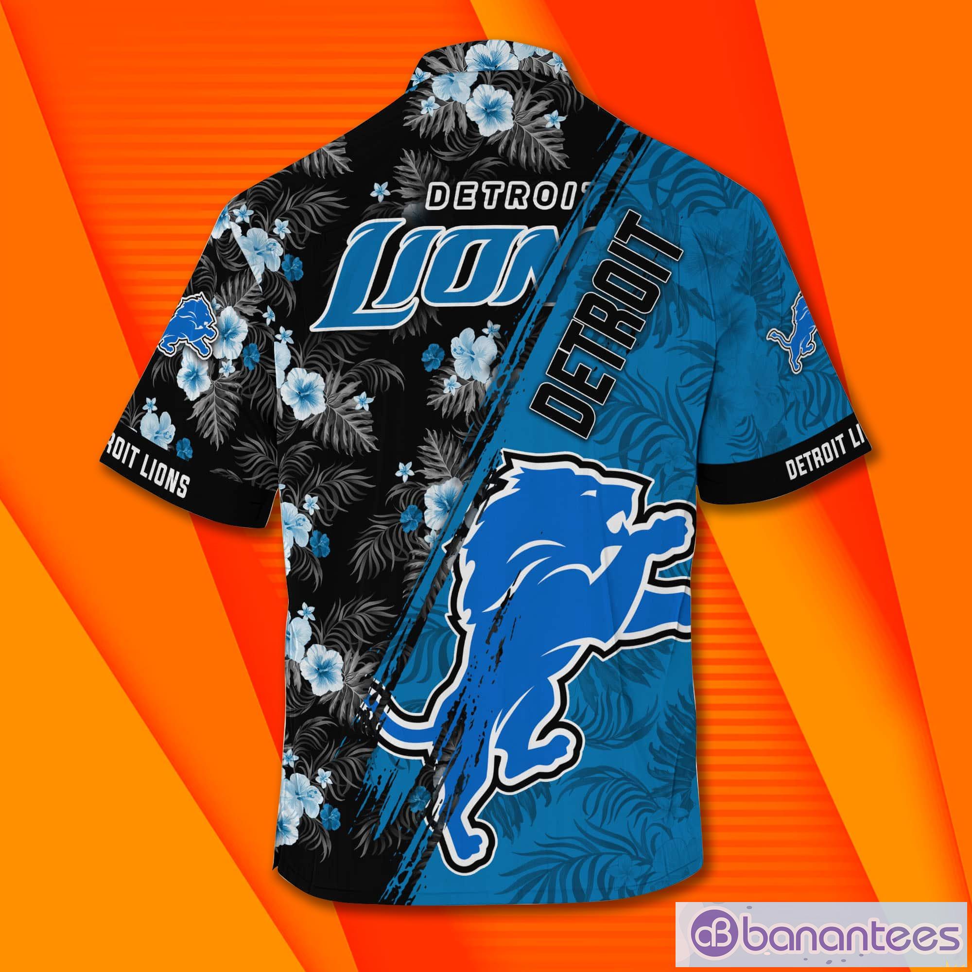 Detroit Lions NFL Flower 3D Hawaiian Shirt And Short For Fans - Banantees