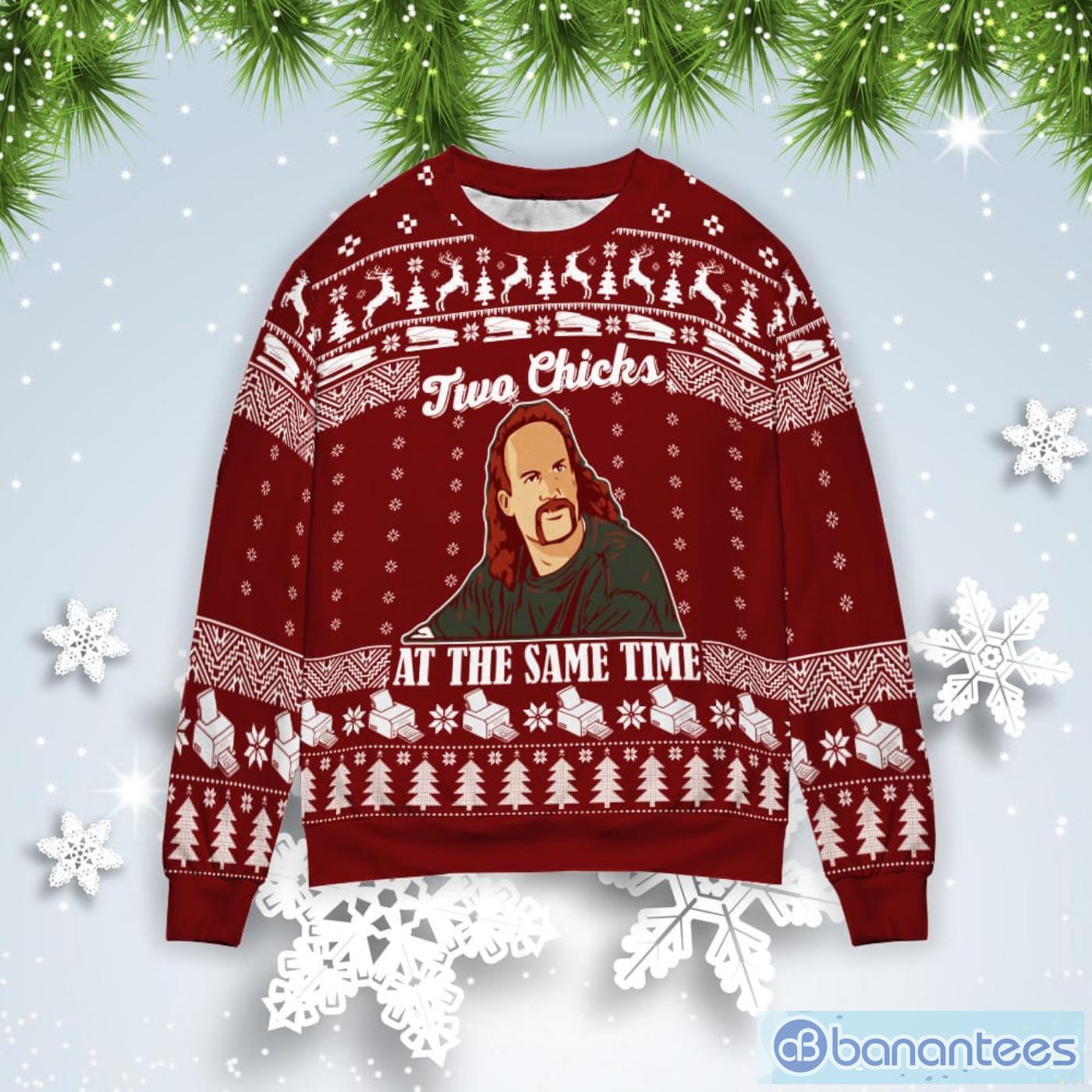 Diedrich Bader Two Chicks At The Same Time Christmas Gift Ugly Christmas Sweater Product Photo 1