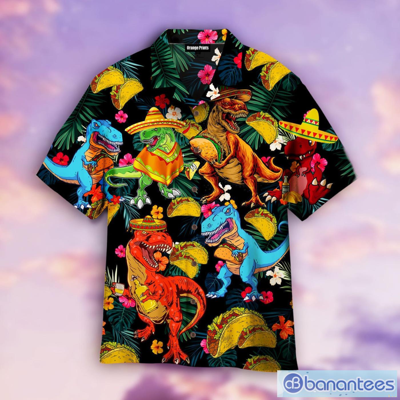 Dinosaur Love Tacos Aloha Hawaiian Shirts Product Photo 1