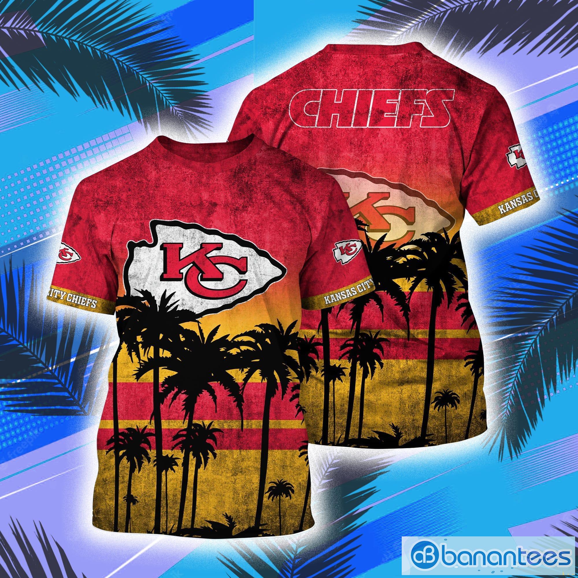 Kansas City Chiefs NFL And Palm Trees Hawaii Style 3D T-Shirt Product Photo 1