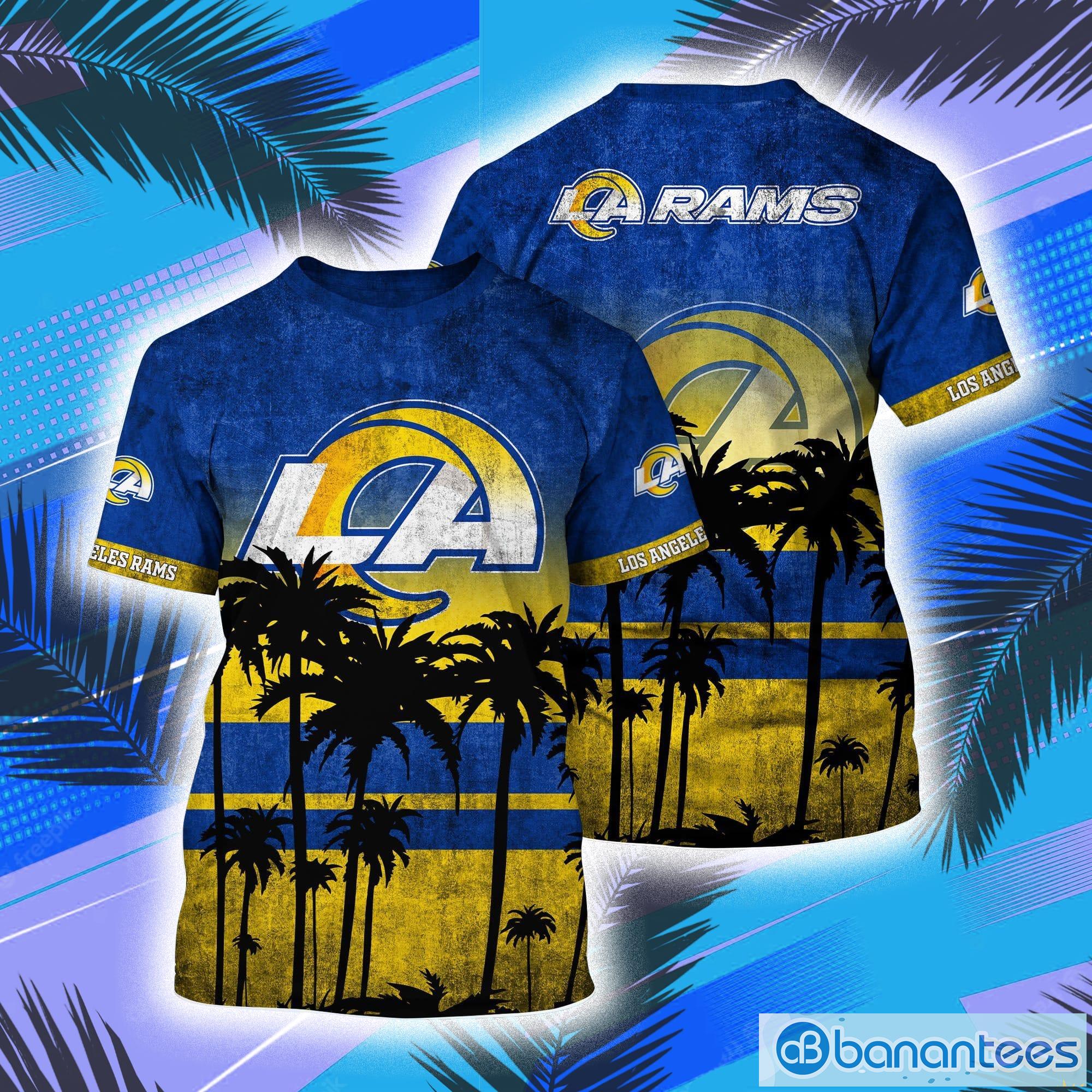 Los Angeles Rams NFL And Palm Trees Hawaii Style 3D T-Shirt Product Photo 1