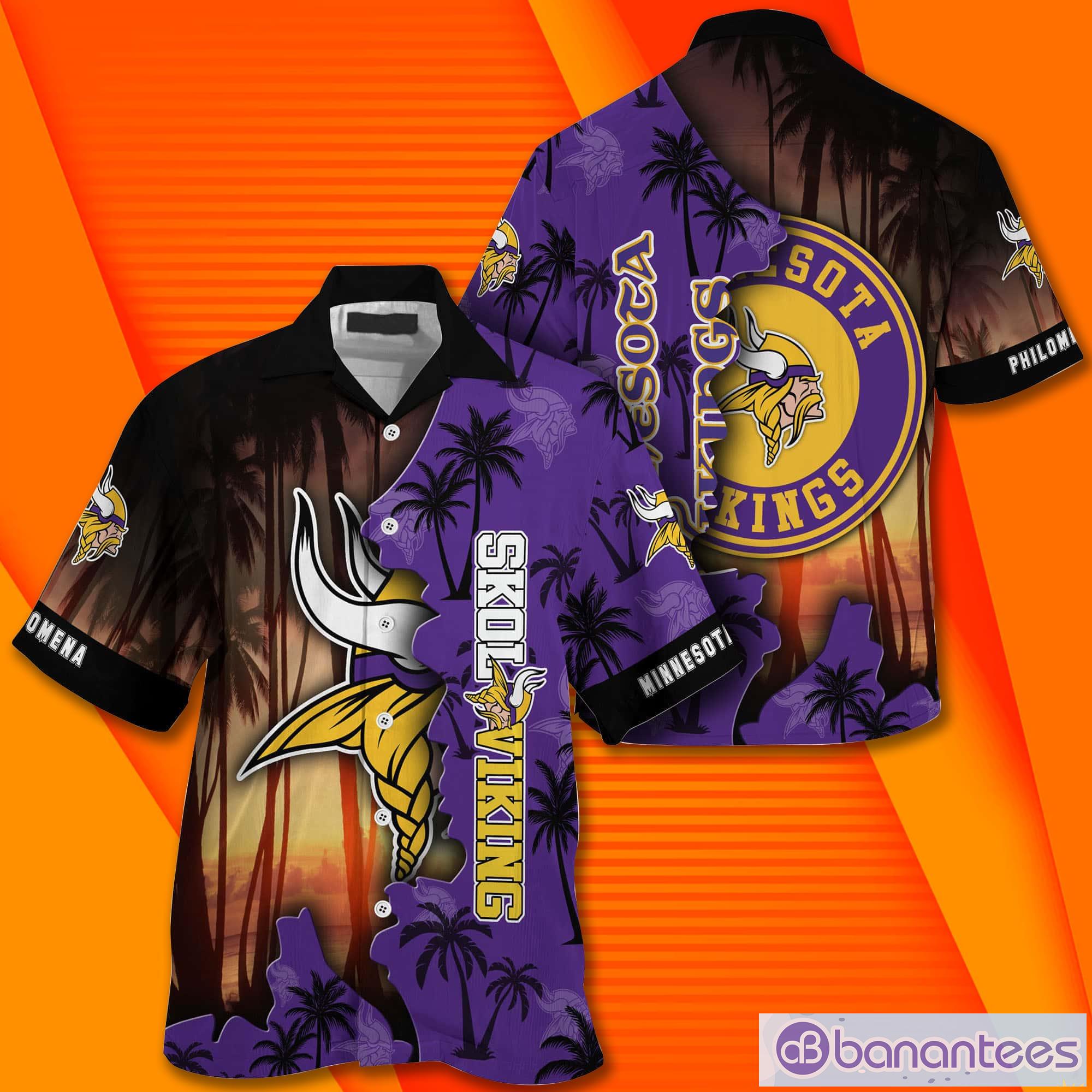 Minnesota Vikings Tropical Floral Custom Name Aloha Hawaiian Shirt