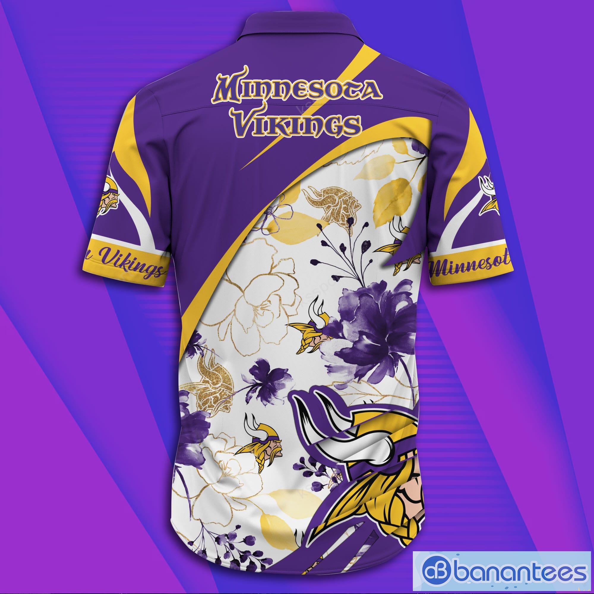 minnesota vikings nfl short sleeve aloha hawaiian shirt 1 image Minnesota Vikings NFL Short Sleeve Aloha Hawaiian Shirt Product Photo 2