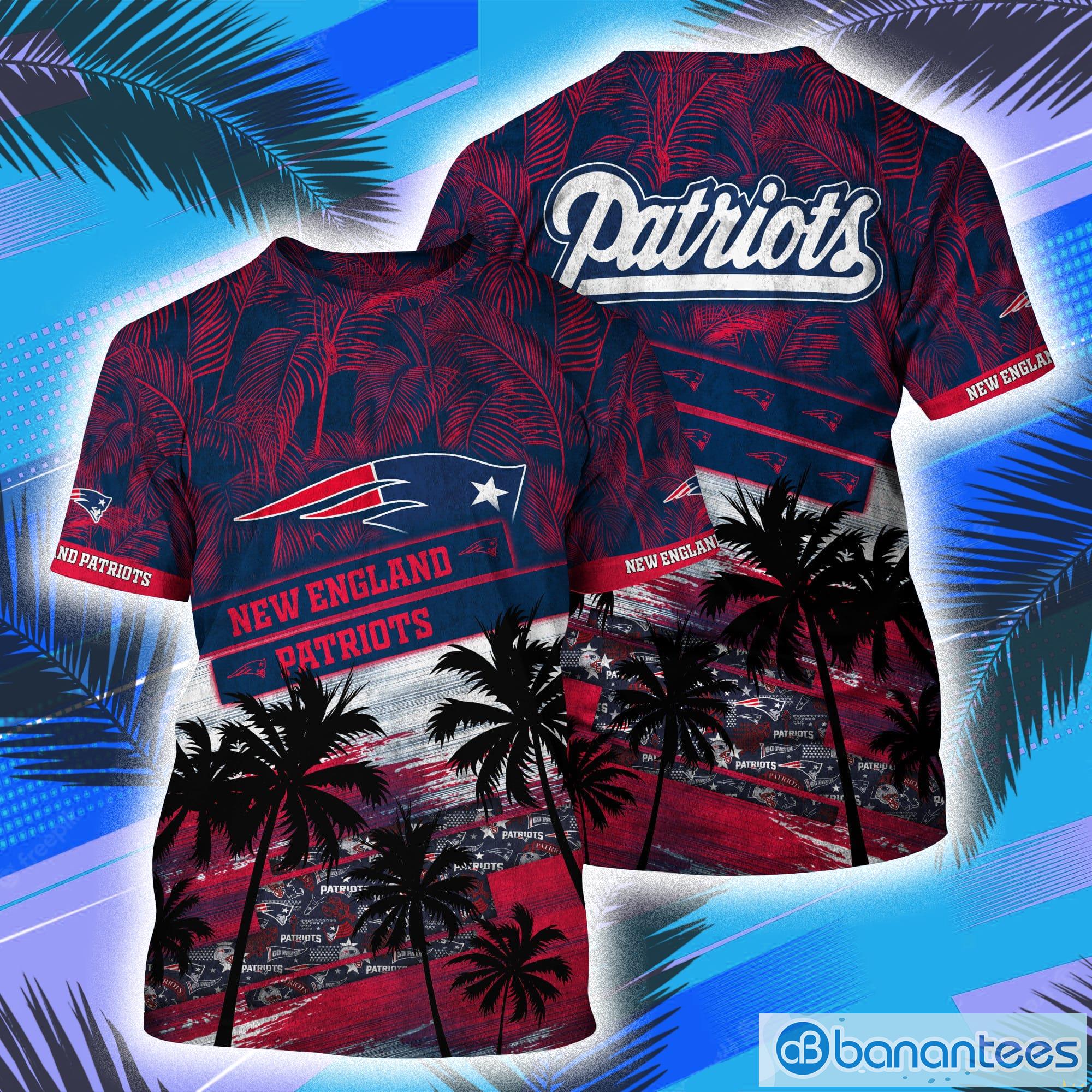 New England Patriots NFL And Tropical Pattern Aloha Hawaii Style 3D T-Shirt Product Photo 1 New England Patriots NFL And Tropical Pattern Aloha Hawaii Style 3D T-Shirt Product Photo 1