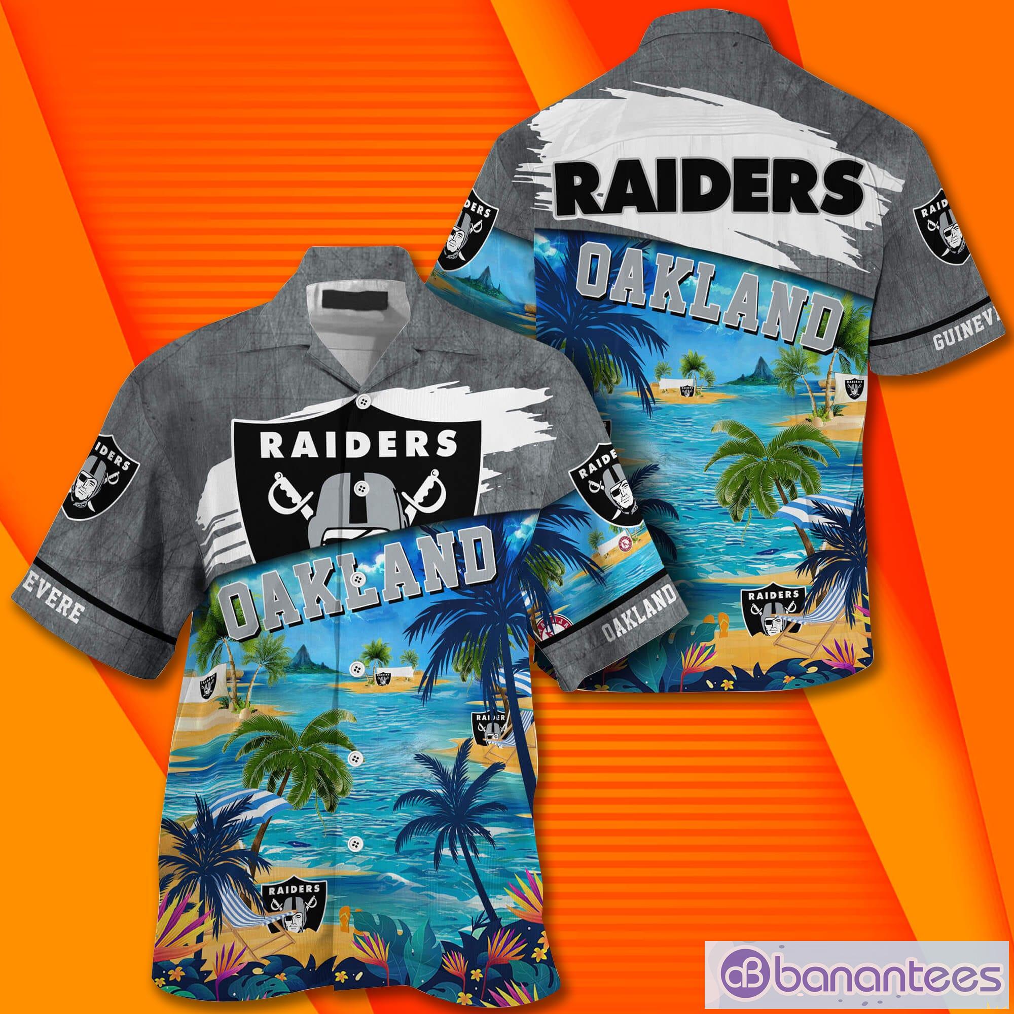 Oakland Raiders NFL Custom Name Hawaiian Shirt Summer Shirt Product Photo 2