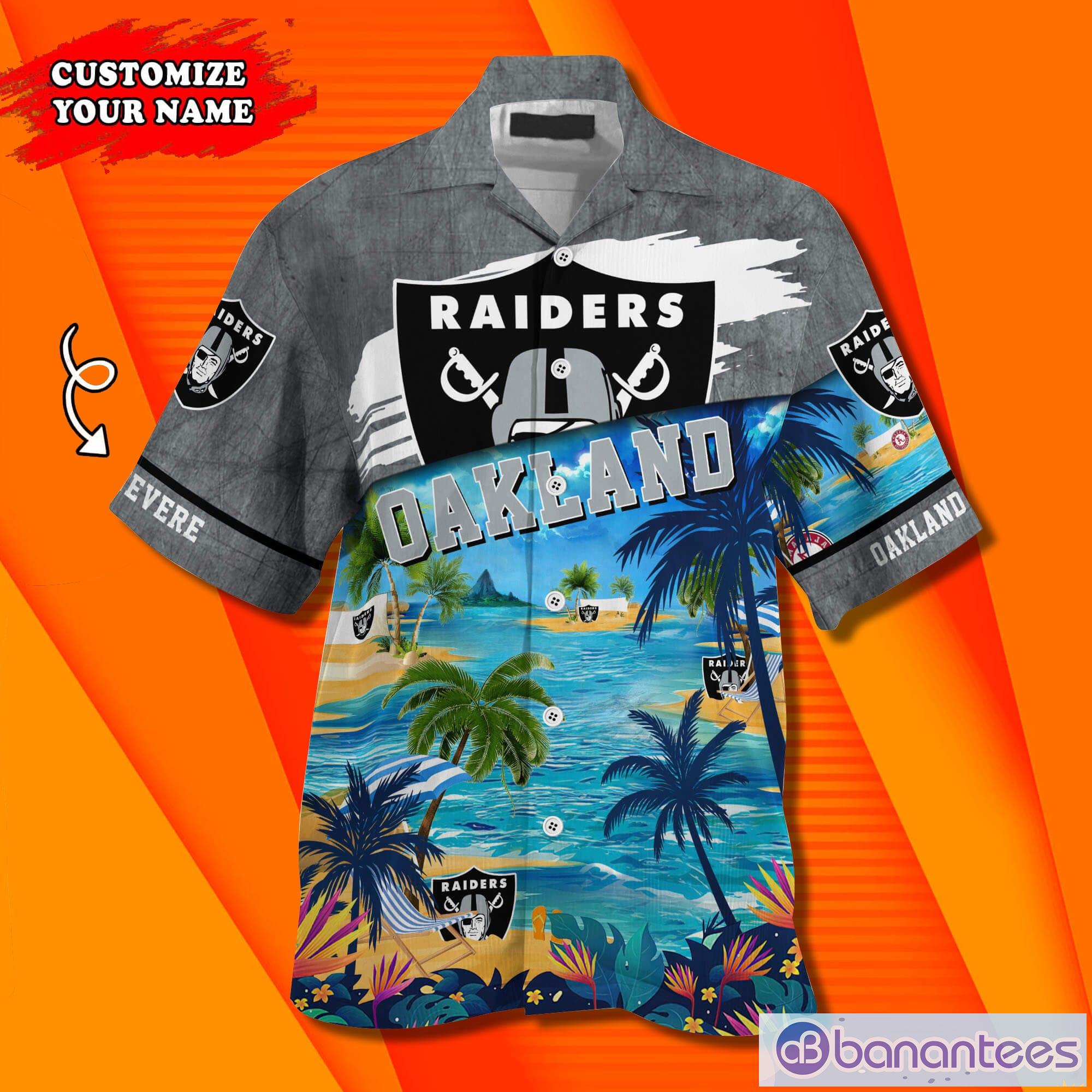 Oakland Raiders NFL Custom Name Hawaiian Shirt Summer Shirt Product Photo 3