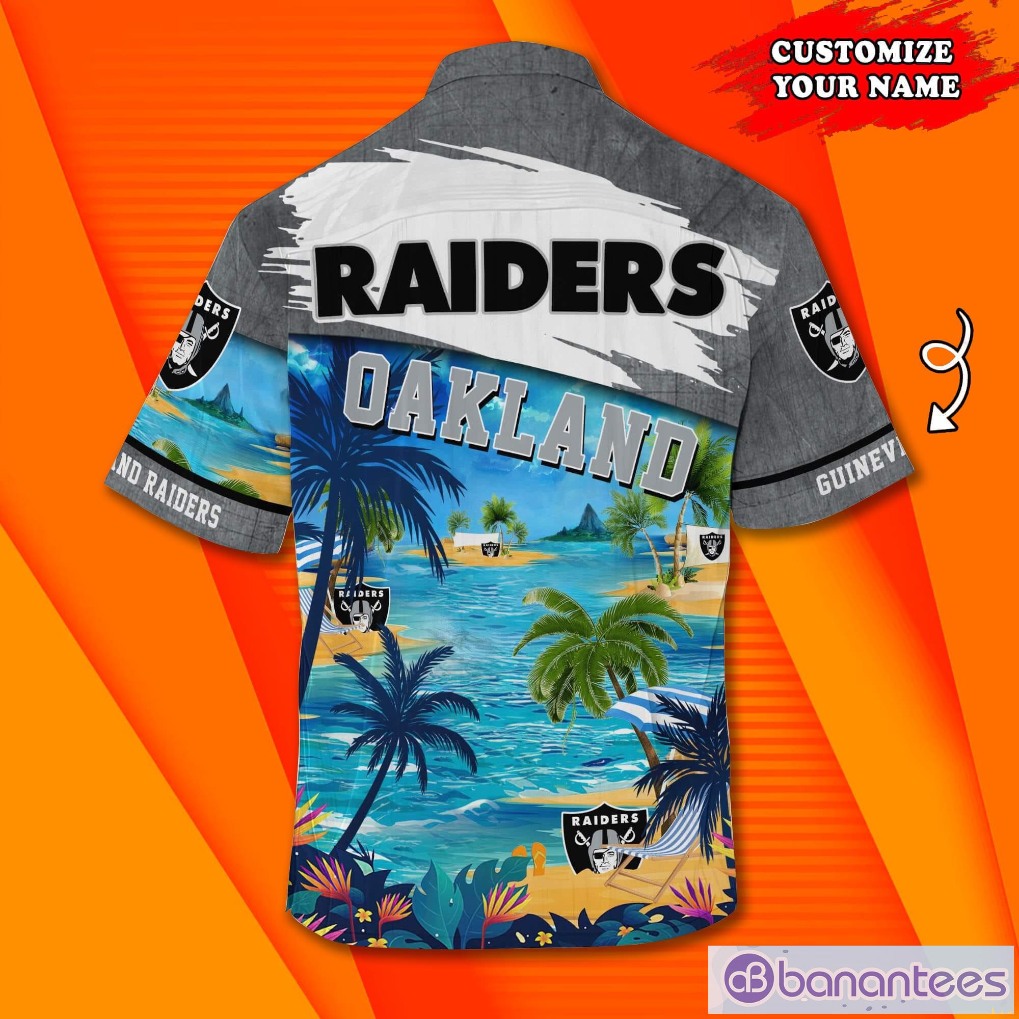 Oakland Raiders NFL Custom Name Hawaiian Shirt Summer Shirt Product Photo 1
