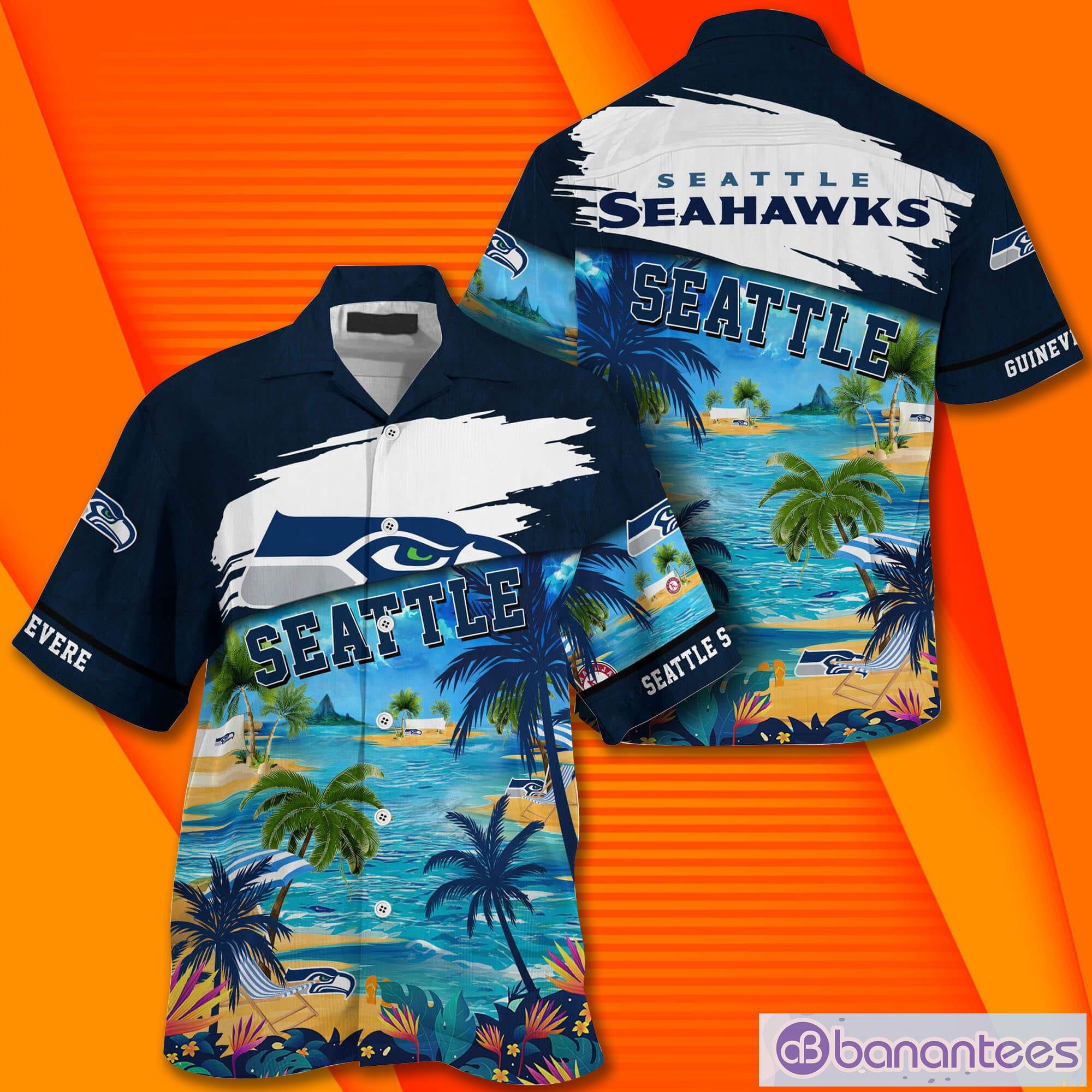 Seattle Seahawks NFL Custom Name Hawaiian Shirt Summer Shirt Product Photo 2