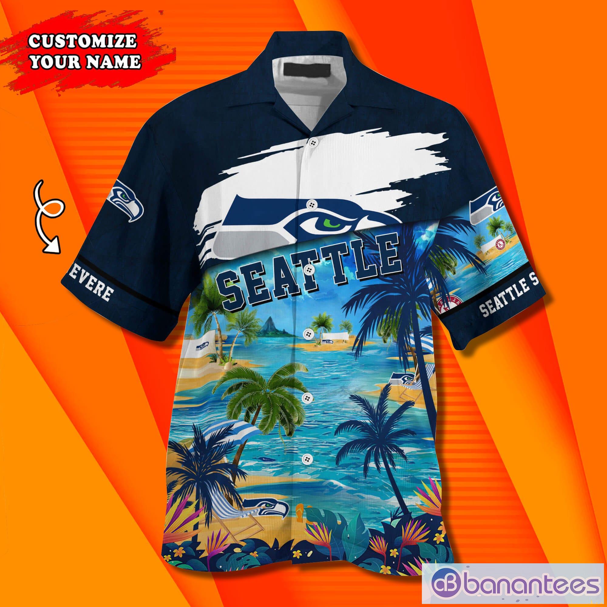 Seattle Seahawks NFL Custom Name Hawaiian Shirt Summer Shirt Product Photo 3