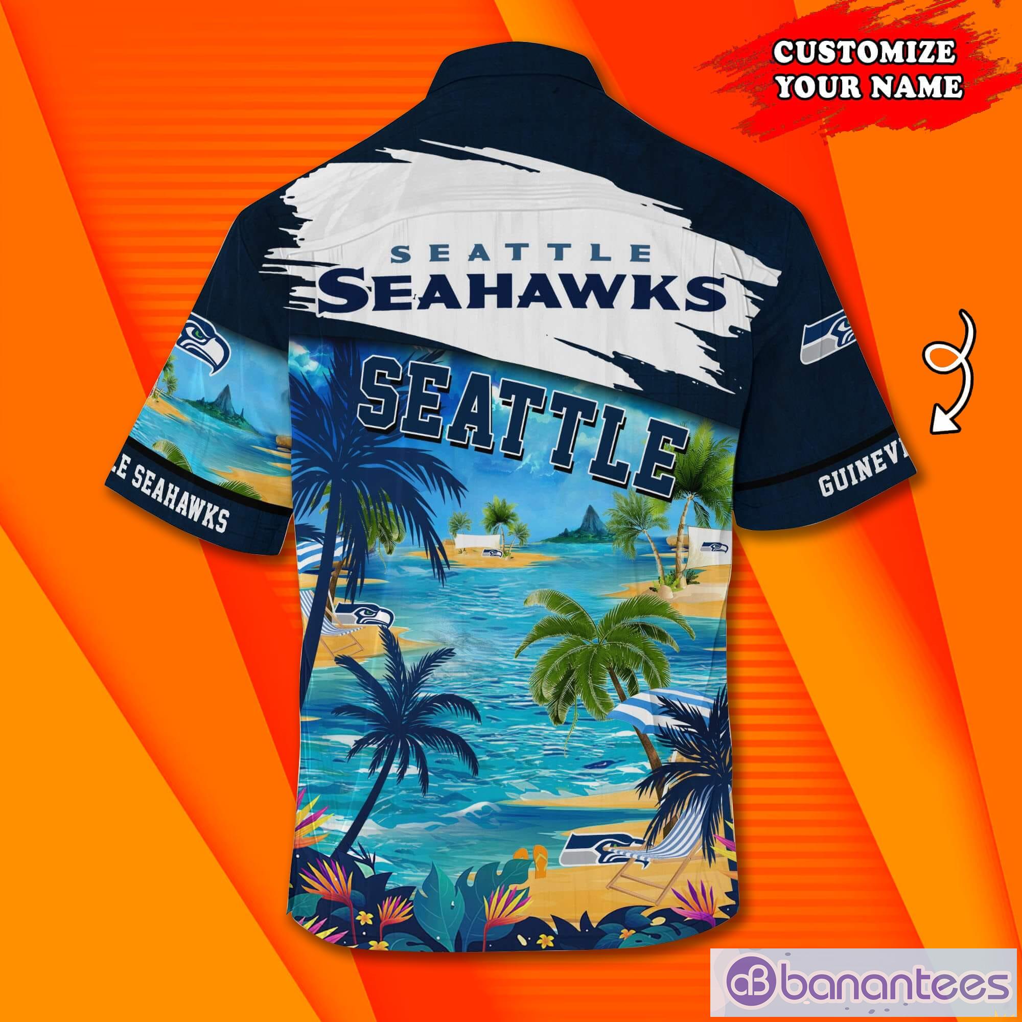 Seattle Seahawks NFL Custom Name Hawaiian Shirt Summer Shirt Product Photo 1