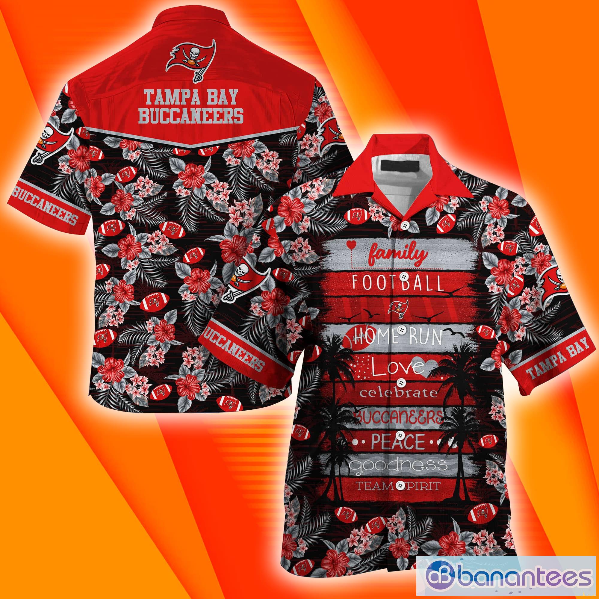 Tampa Bay Buccaneers NFL Family And Football Short Sleeves Hawaiian Shirt Product Photo 1