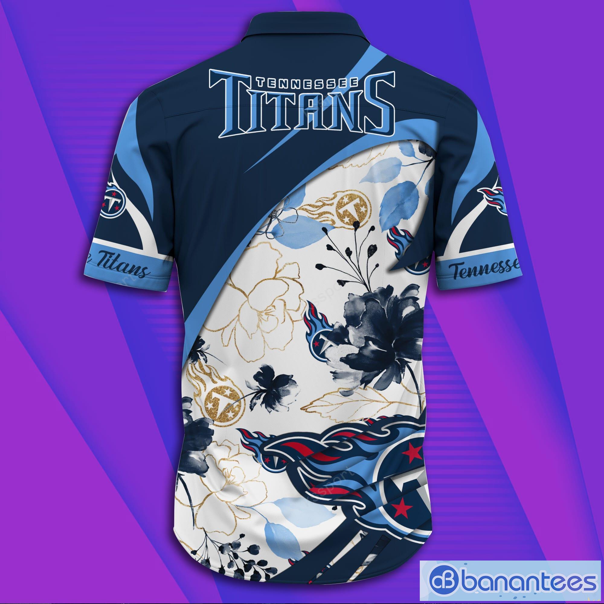 tennessee titans nfl short sleeve aloha hawaiian shirt 1 image Tennessee Titans NFL Short Sleeve Aloha Hawaiian Shirt Product Photo 2