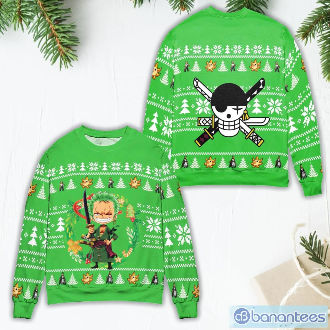Christmas Zoro One Piece Christmas Gift Ugly Christmas Sweater Product Photo 1