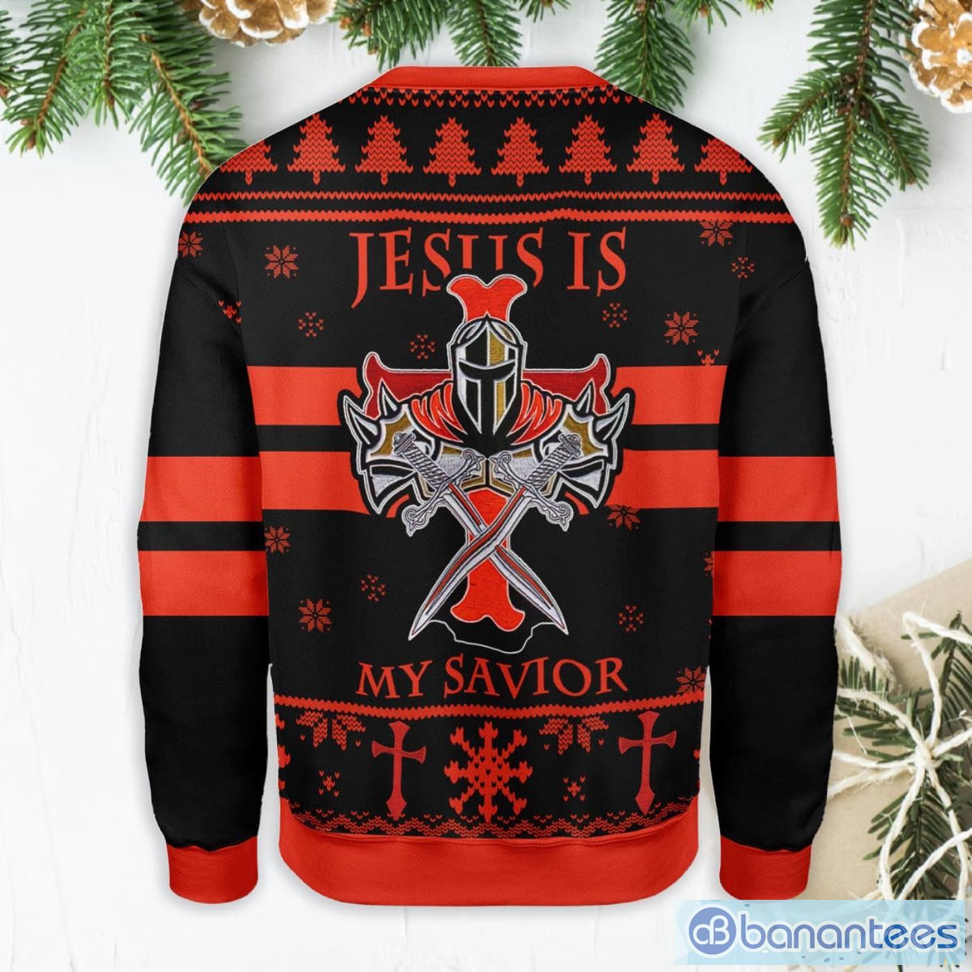 knight templar ugly christmas sweater 1 image Knight Templar Ugly Christmas Sweater Product Photo 2