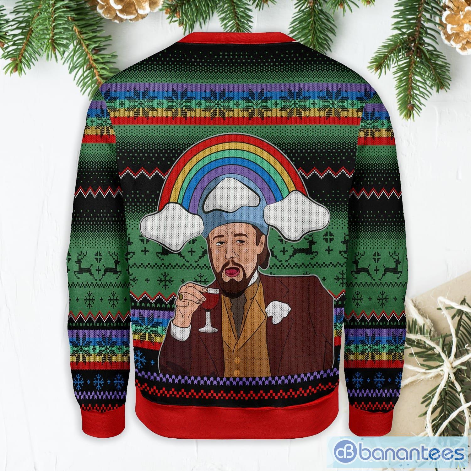 leo laughing meme dicardo ugly christmas sweater 1 image Leo Laughing Meme Dicardo Ugly Christmas Sweater Product Photo 2