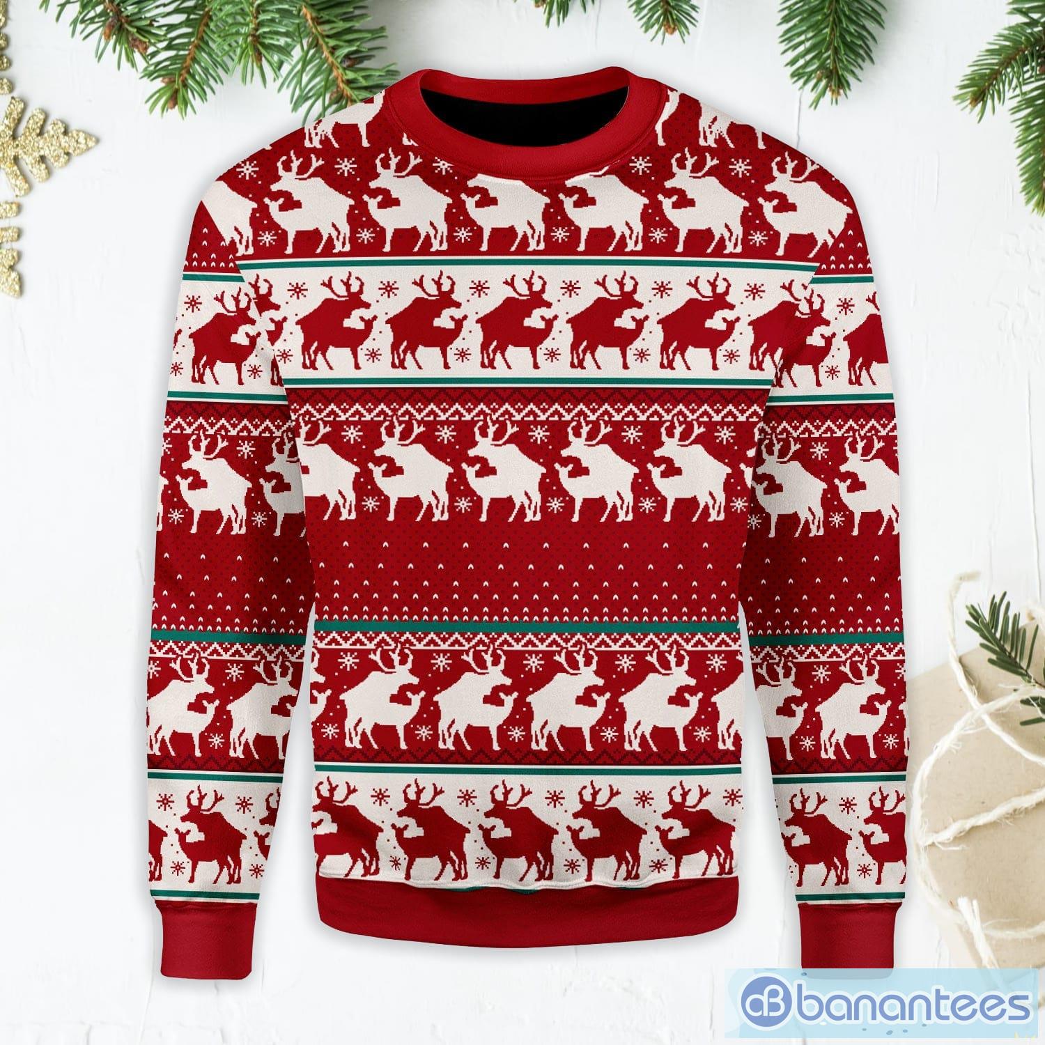 Los Angeles Dodgers Logo Knitted Reindeer Ugly Christmas Sweater - Banantees