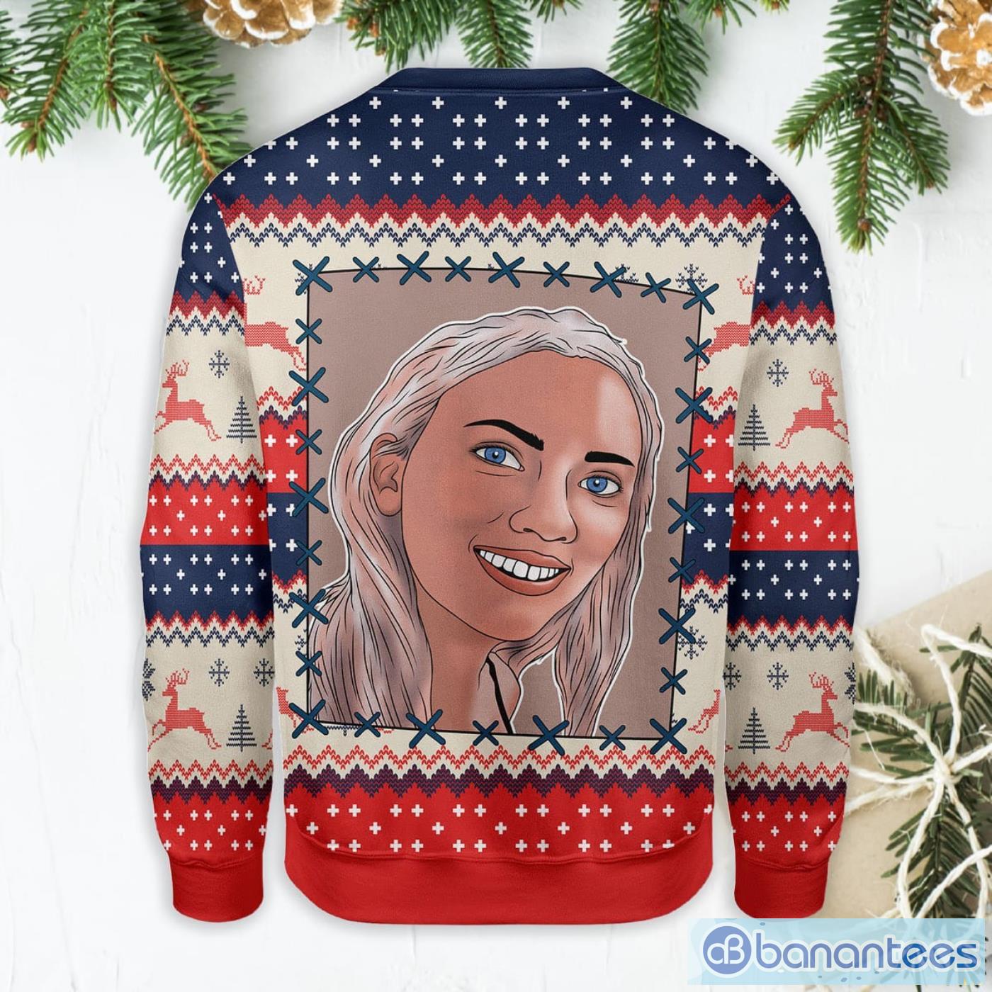 Scarlett Johansson Surprised Meme Q Ugly Christmas Sweater Product Photo 2