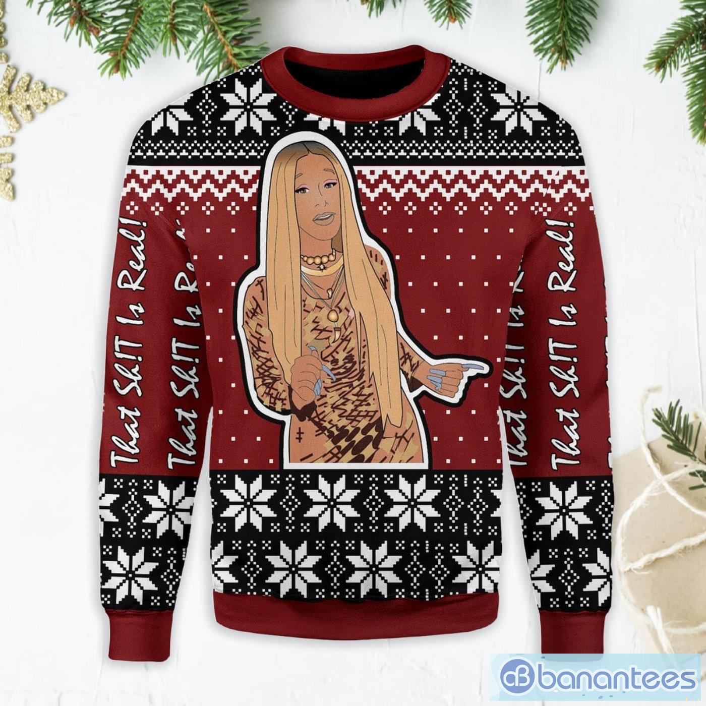 Shit Is Real Ugly Christmas Sweater Product Photo 1