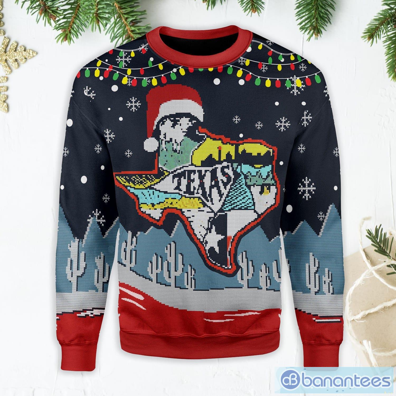 Texas Map Ugly Christmas Sweater Product Photo 1