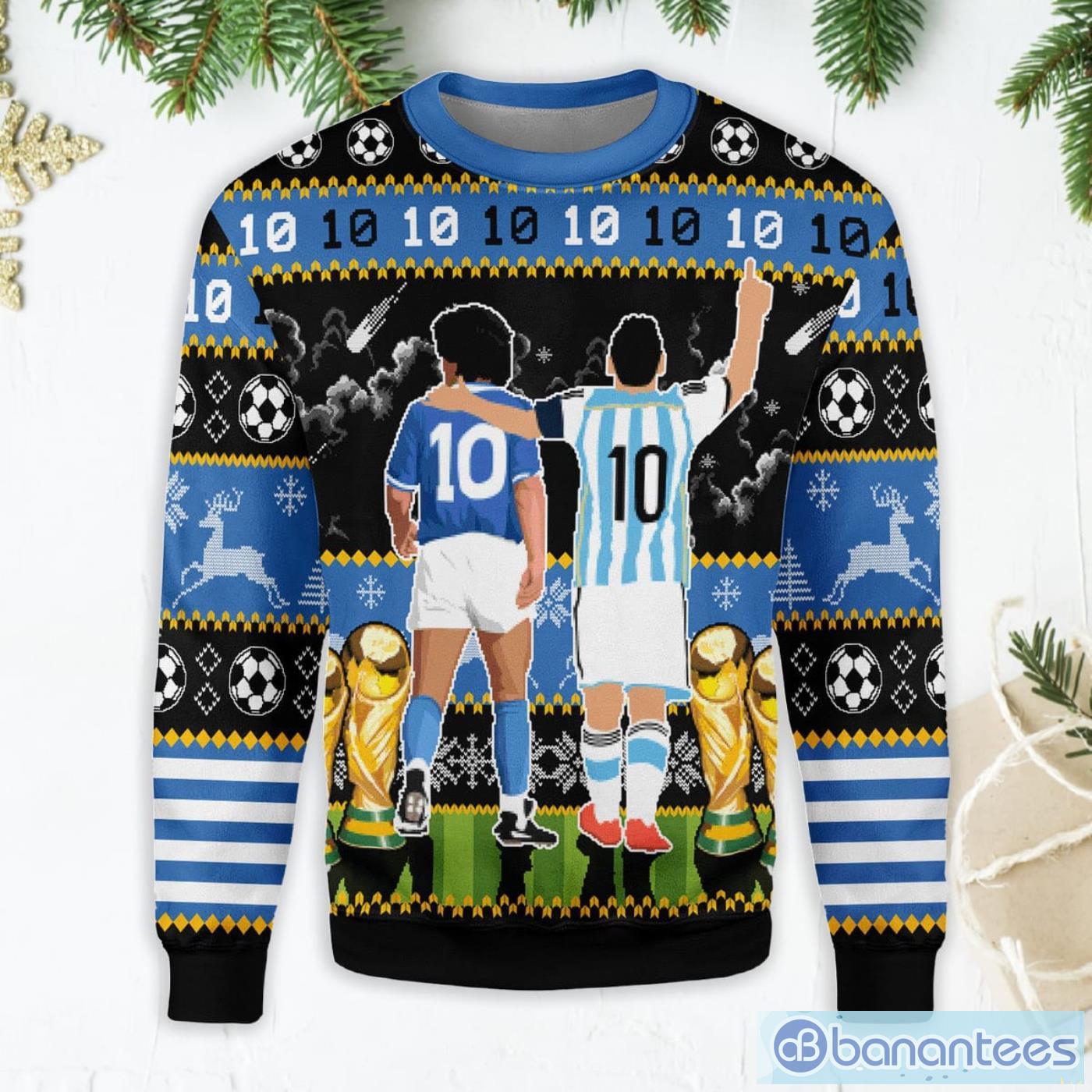 Two Football Legends Ugly Christmas Sweater Product Photo 1