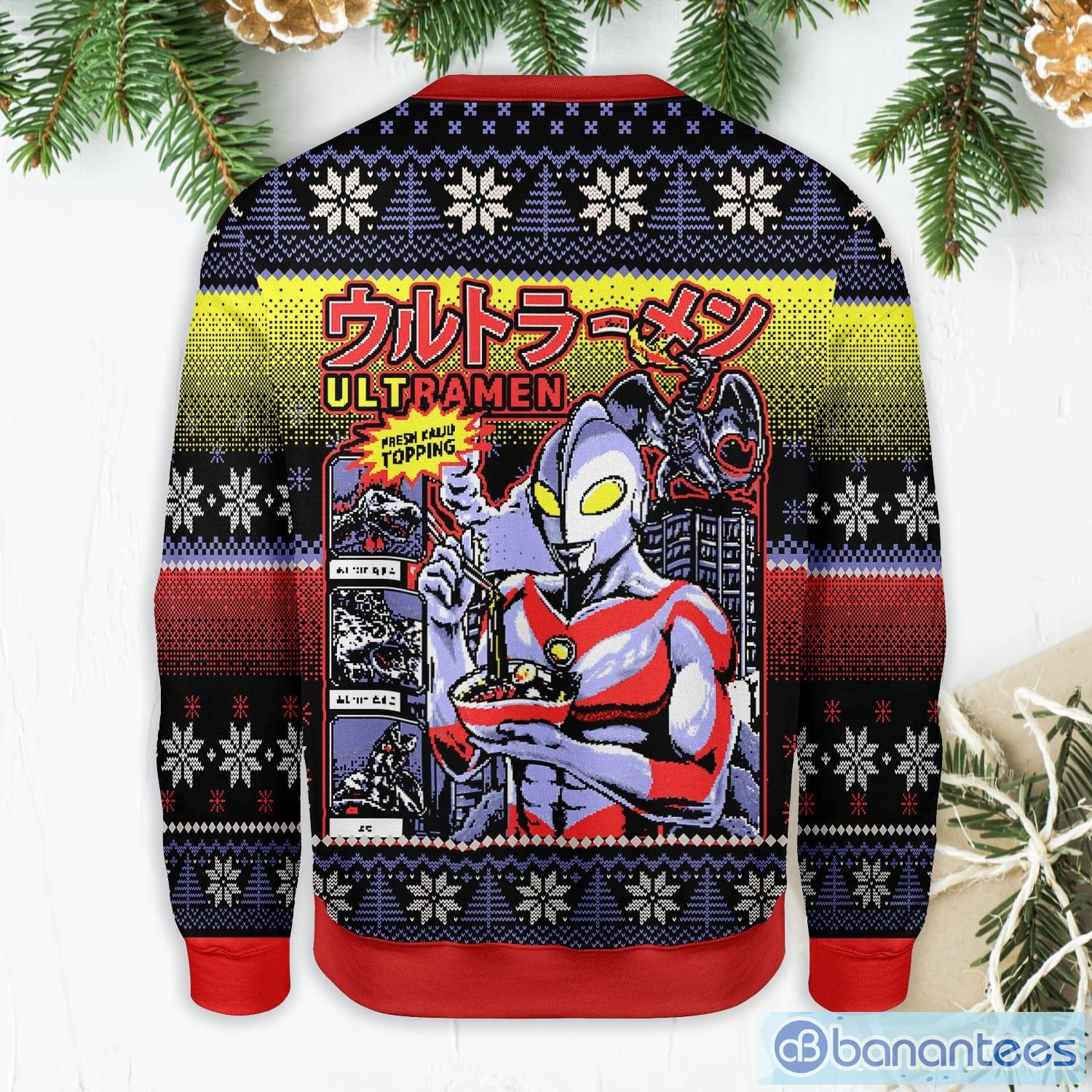 ultramen ugly christmas sweater 1 image Ultramen Ugly Christmas Sweater Product Photo 2