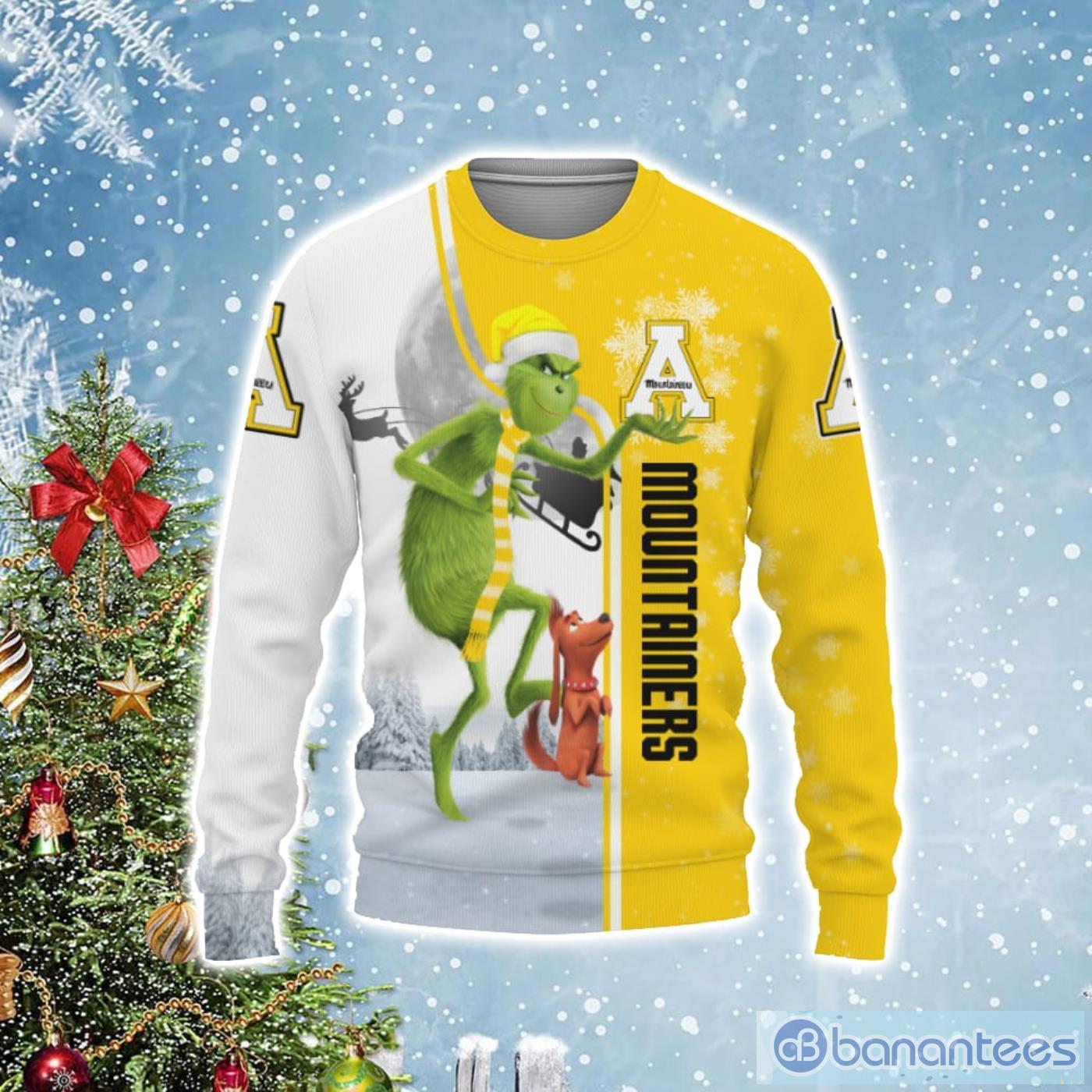Appalachian State Mountaineers Funny Grinch Ugly Christmas Sweater Product Photo 1