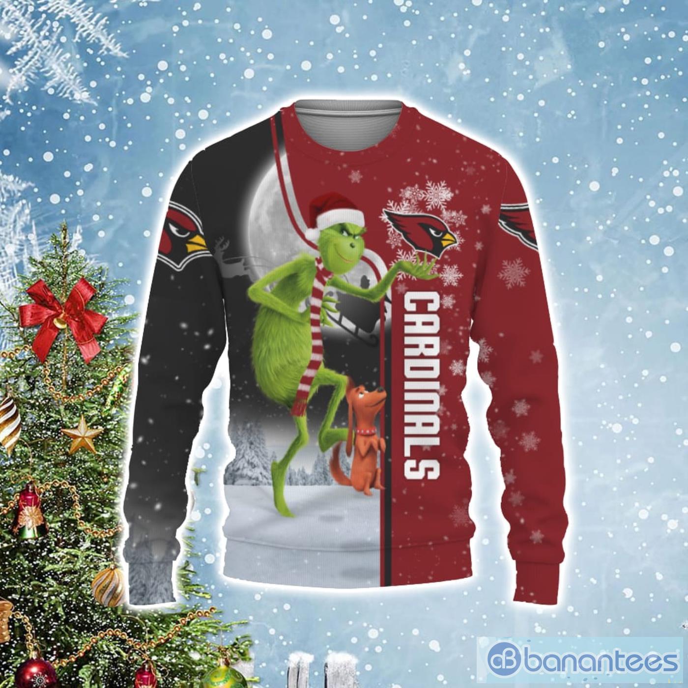 Arizona Cardinals Funny Grinch Ugly Christmas Sweater Product Photo 1