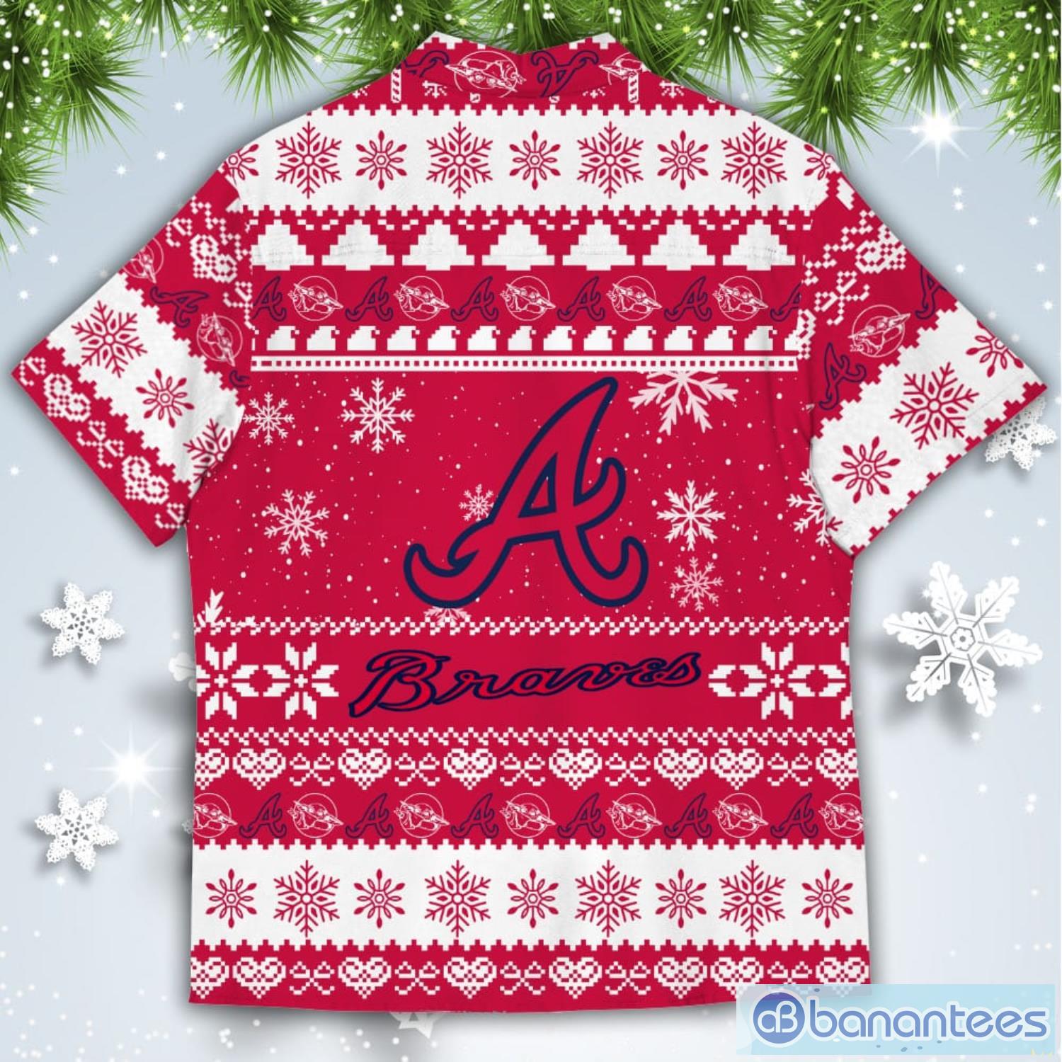 Atlanta Braves Baby Yoda Star Wars American Ugly Christmas Sweater Pattern  Hawaiian Shirt - Banantees