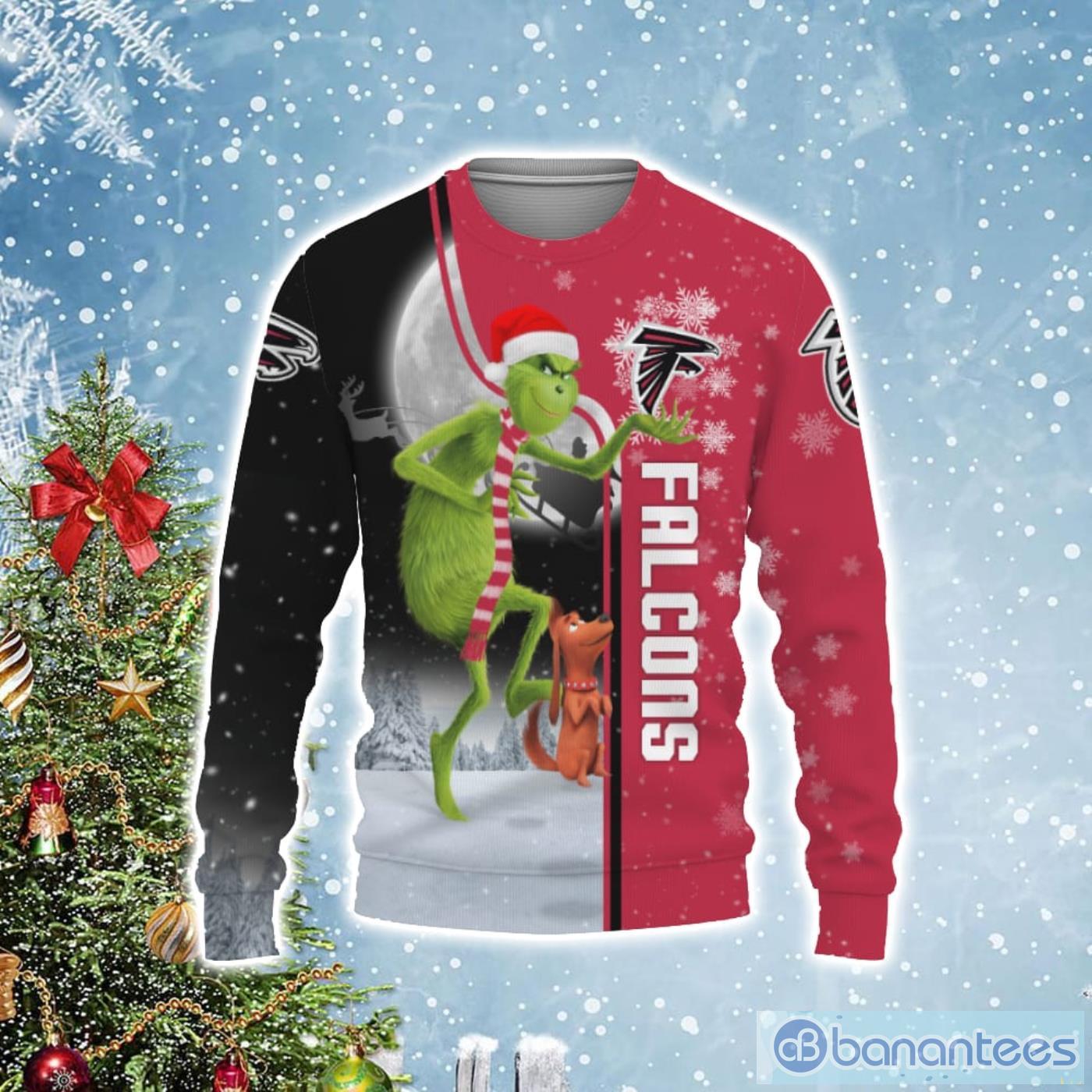 Atlanta Falcons Funny Grinch Ugly Christmas Sweater Product Photo 1