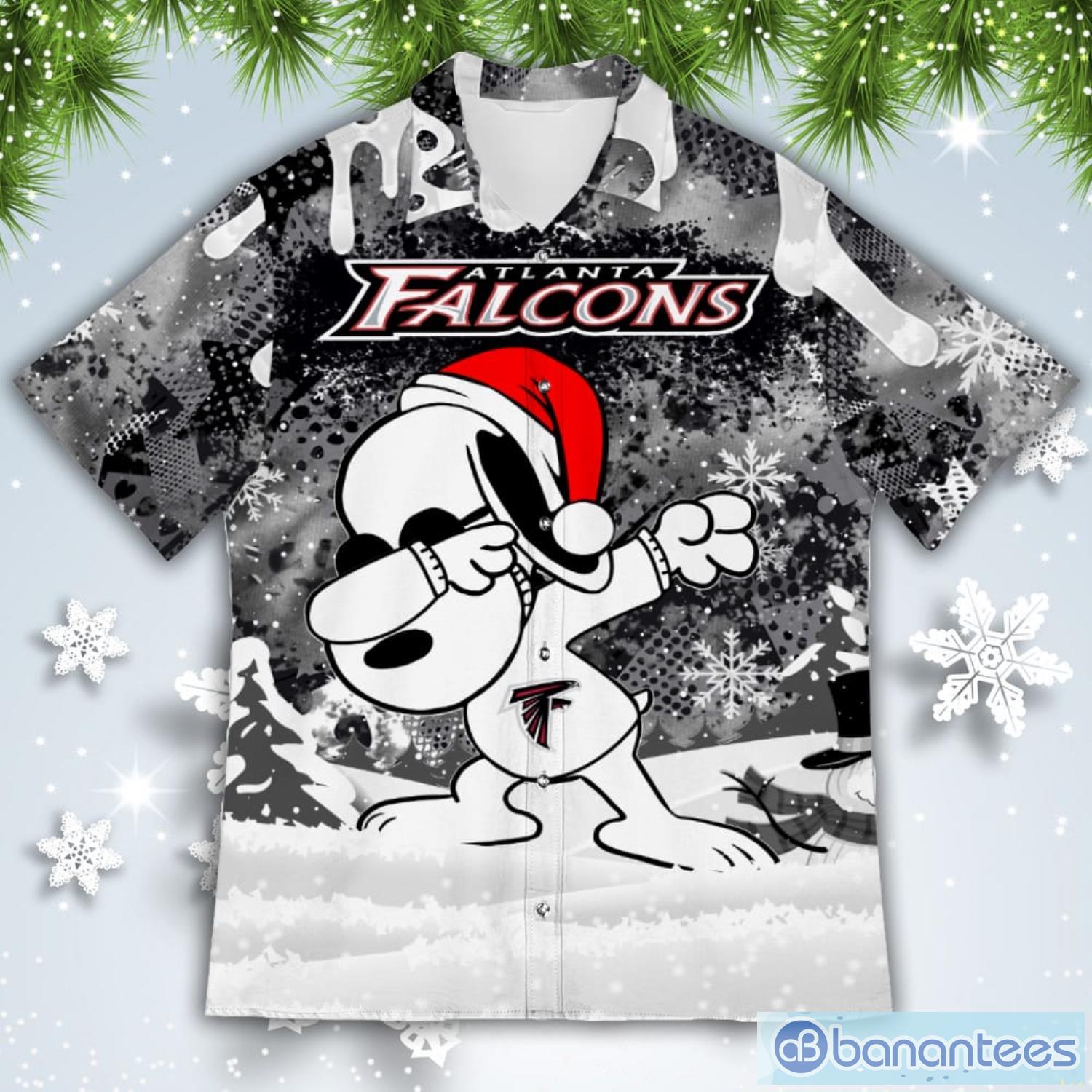 Atlanta Falcons Snoopy Dabbing The Peanuts American Christmas Dripping Hawaiian Shirt Product Photo 2