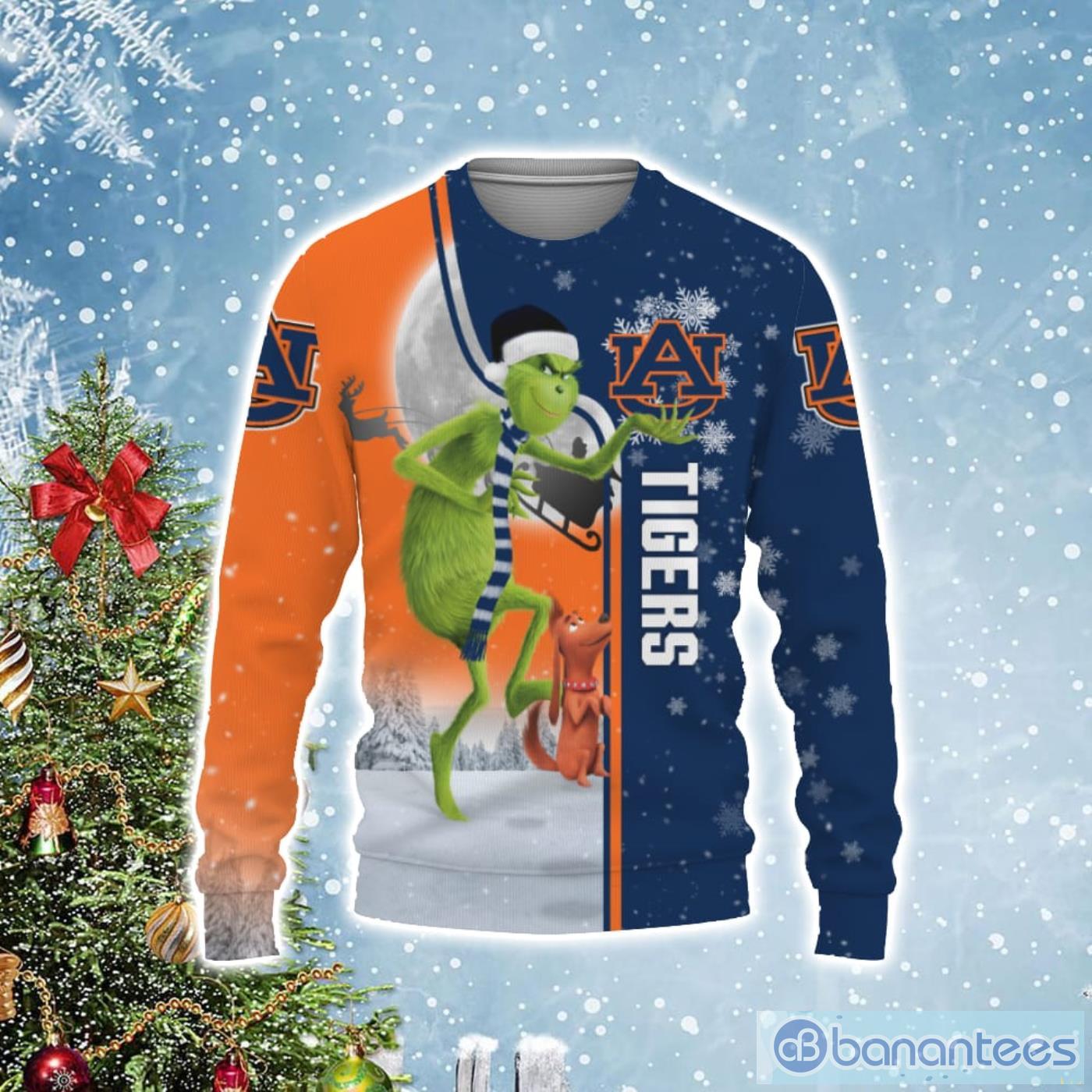 Auburn Tigers Funny Grinch Ugly Christmas Sweater Product Photo 1