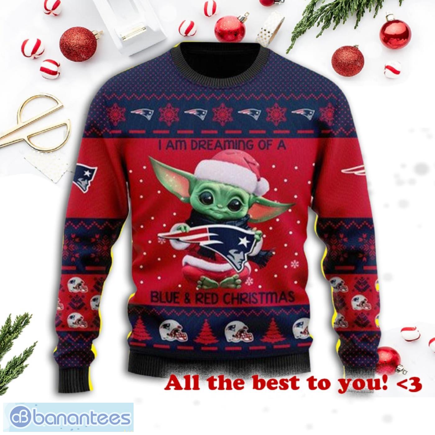 New England Patriots Funny Grinch Ugly Christmas Sweater - Banantees