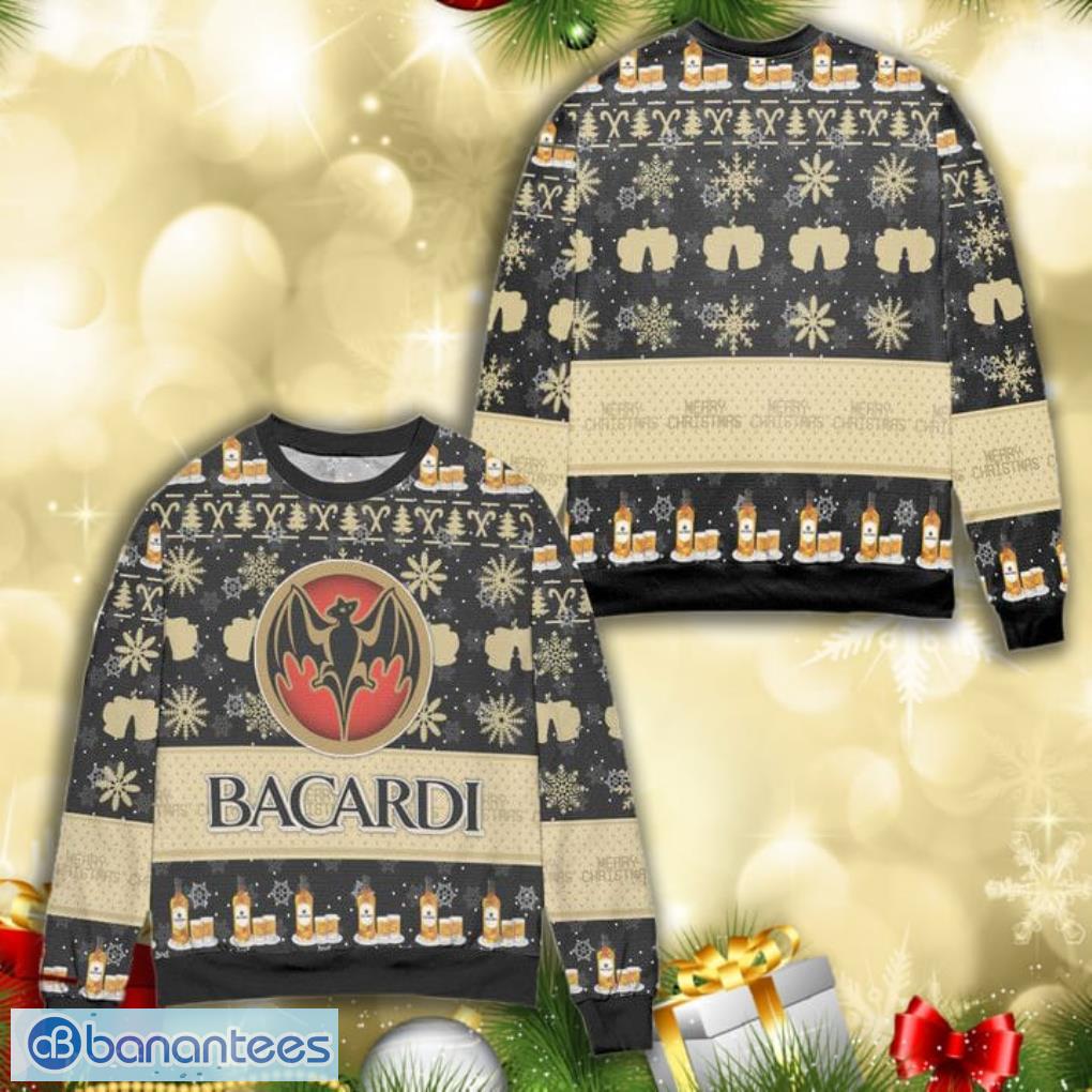 Bacardi Rum Snowflake Pattern All Over Print 3D Ugly Christmas Sweater Product Photo 1