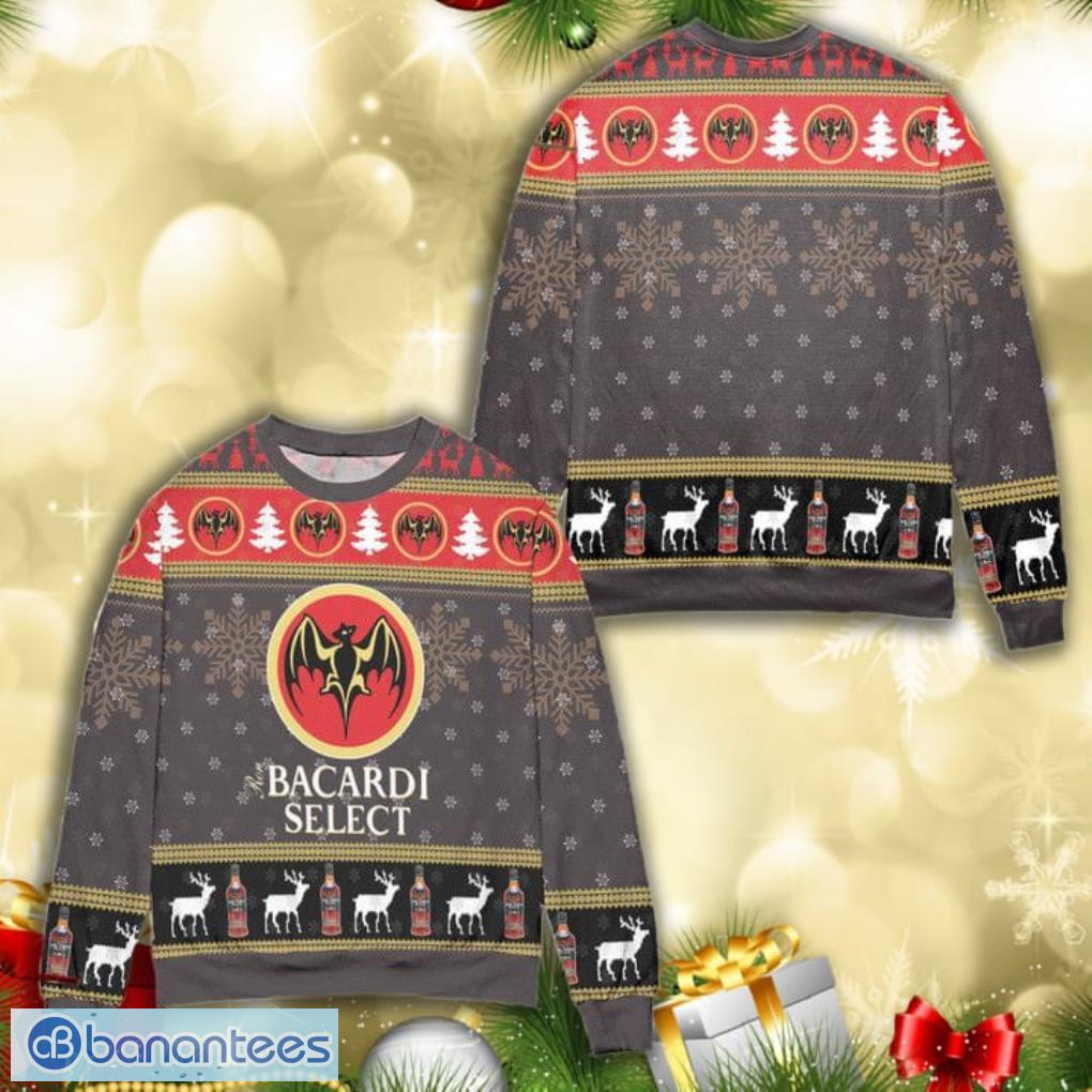 Bacardi Select Reindeer Snowflake Pattern All Over Print 3D Ugly Christmas Sweater Product Photo 1
