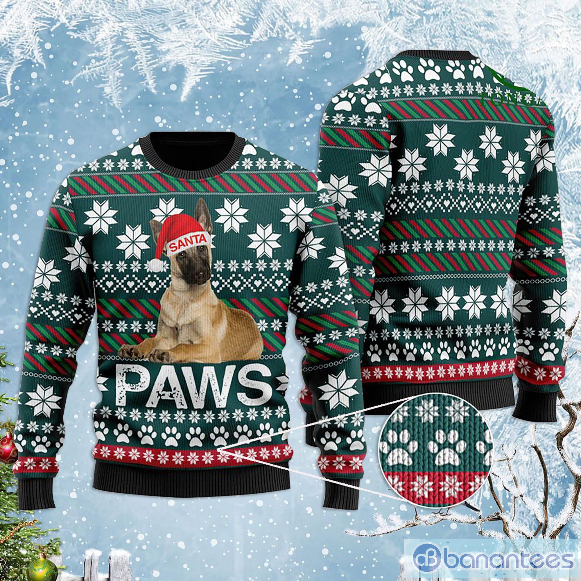 Belgian Malinois Santa Printed Christmas Ugly Sweater Product Photo 1