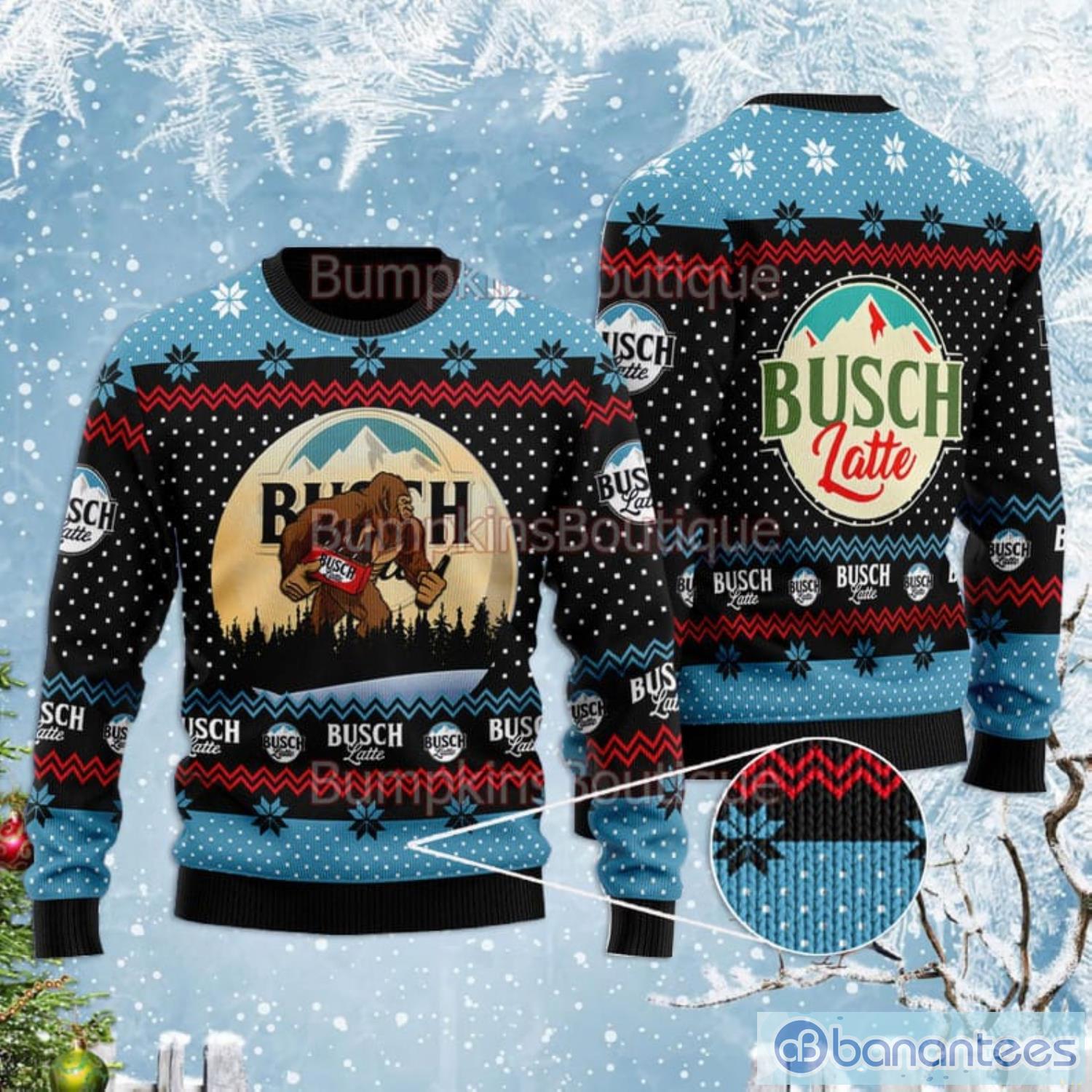 Bigfoot Busch Latte Beer Unisex Ugly Sweater Product Photo 1