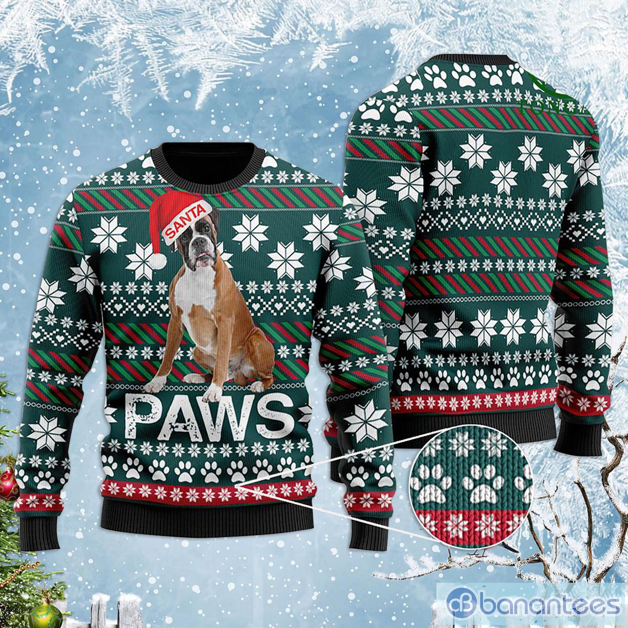 Boxer Santa Christmas Ugly Sweater Product Photo 1