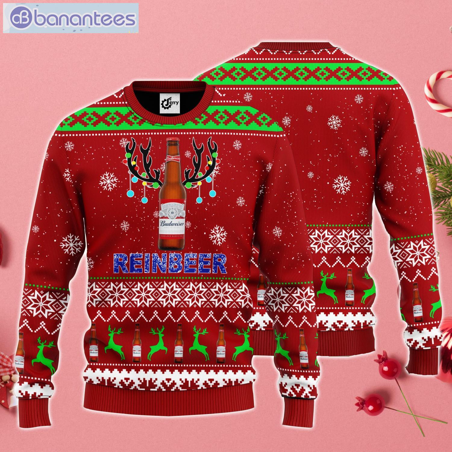 Budweiser Reinbeer Ugly Christmas Sweater Product Photo 1