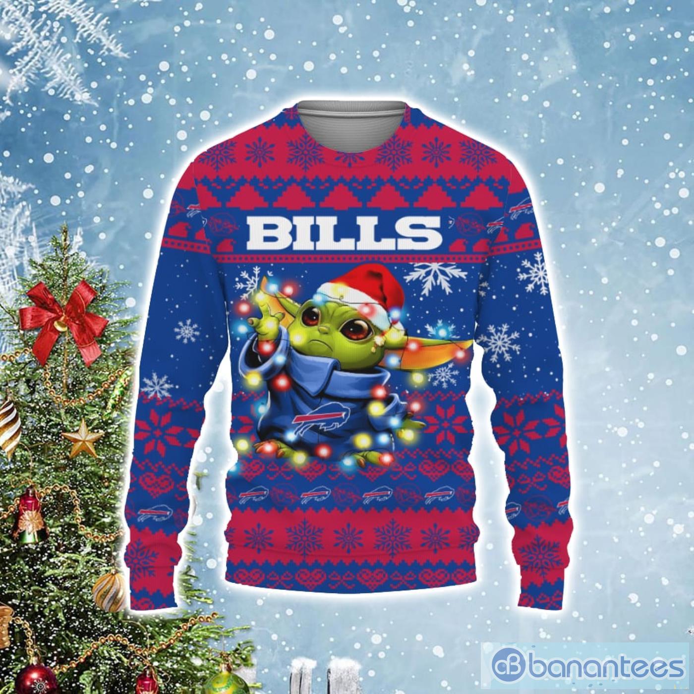Buffalo Bills Baby Yoda Star Wars Ugly Christmas Sweater - Banantees