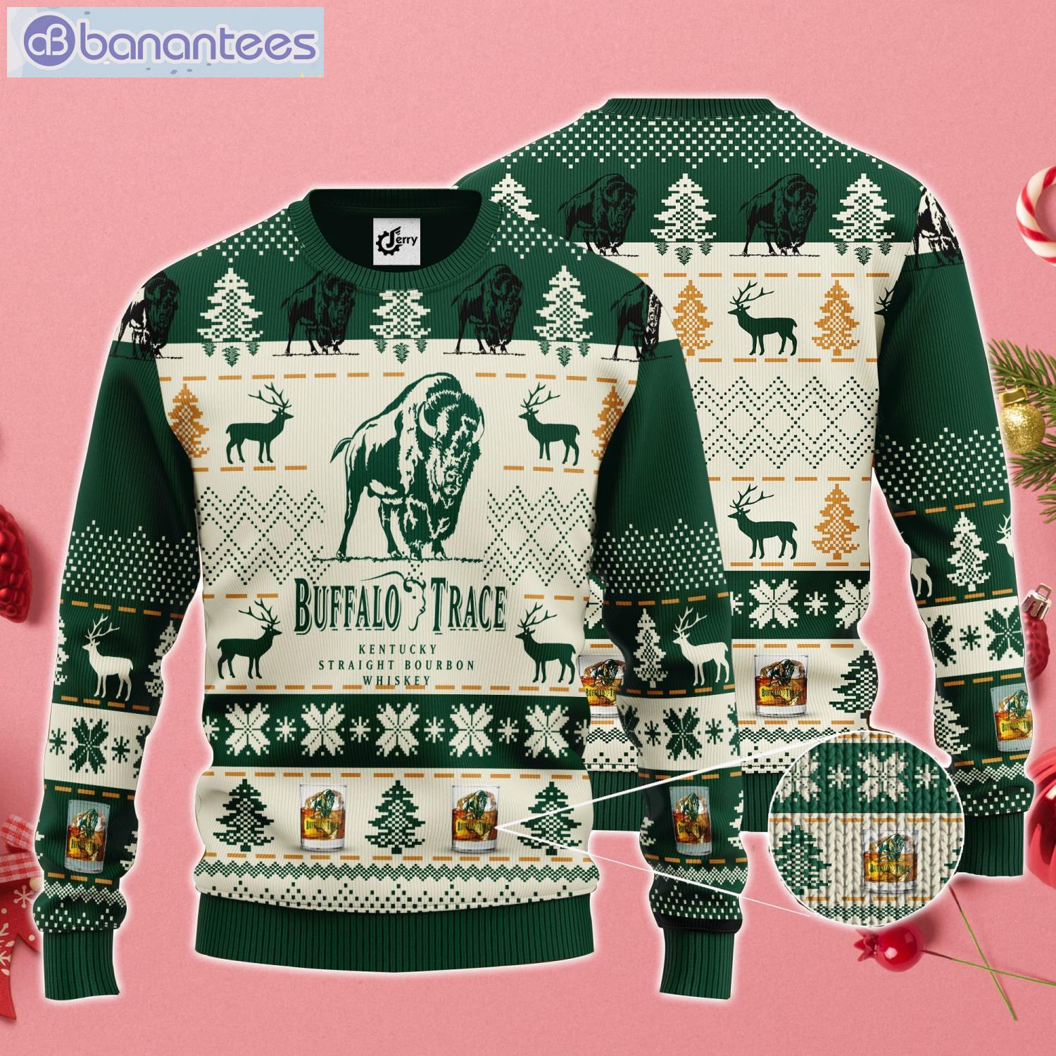 Buffalo Trace Rindeer Pattern Ugly Christmas Sweater Product Photo 1