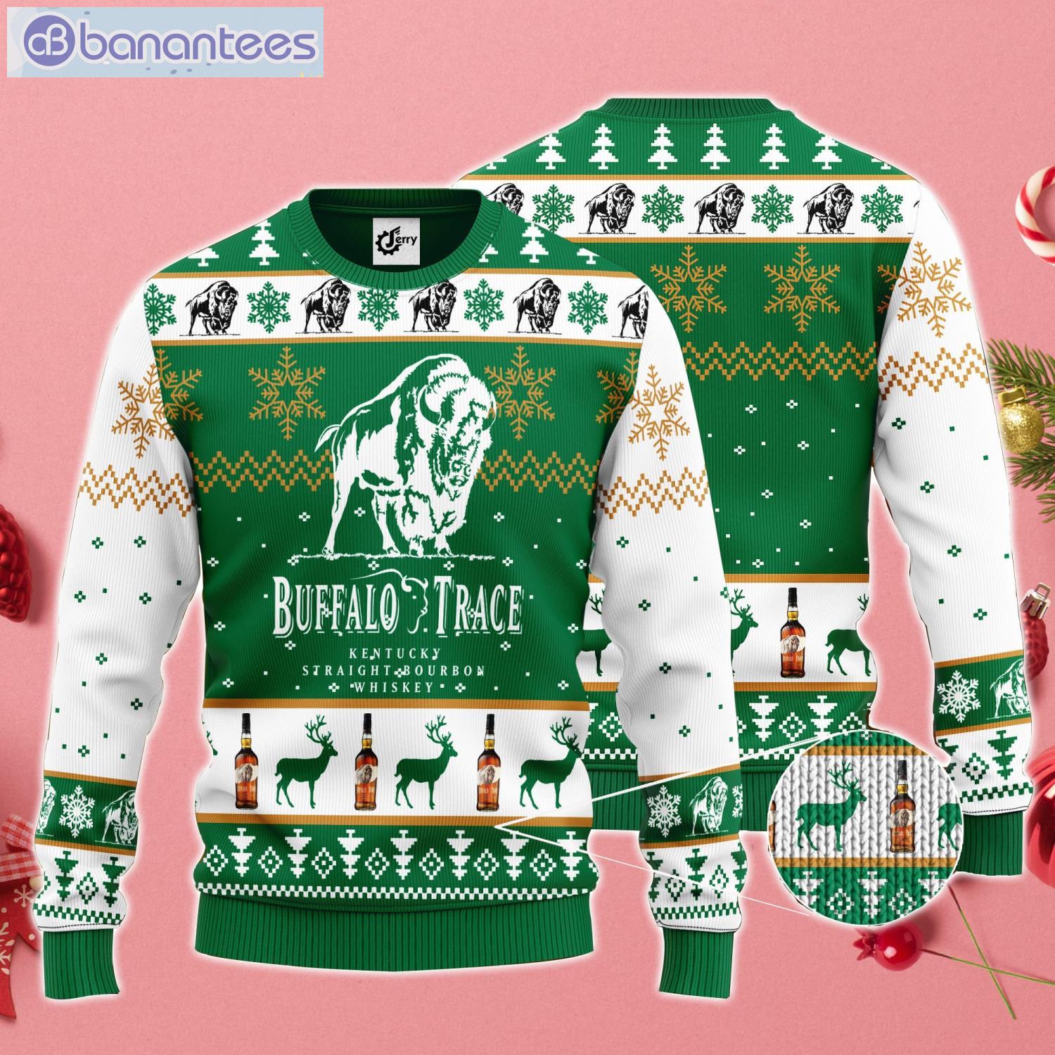Buffalo Trace Snowflake Pattern Ugly Christmas Sweater Product Photo 1