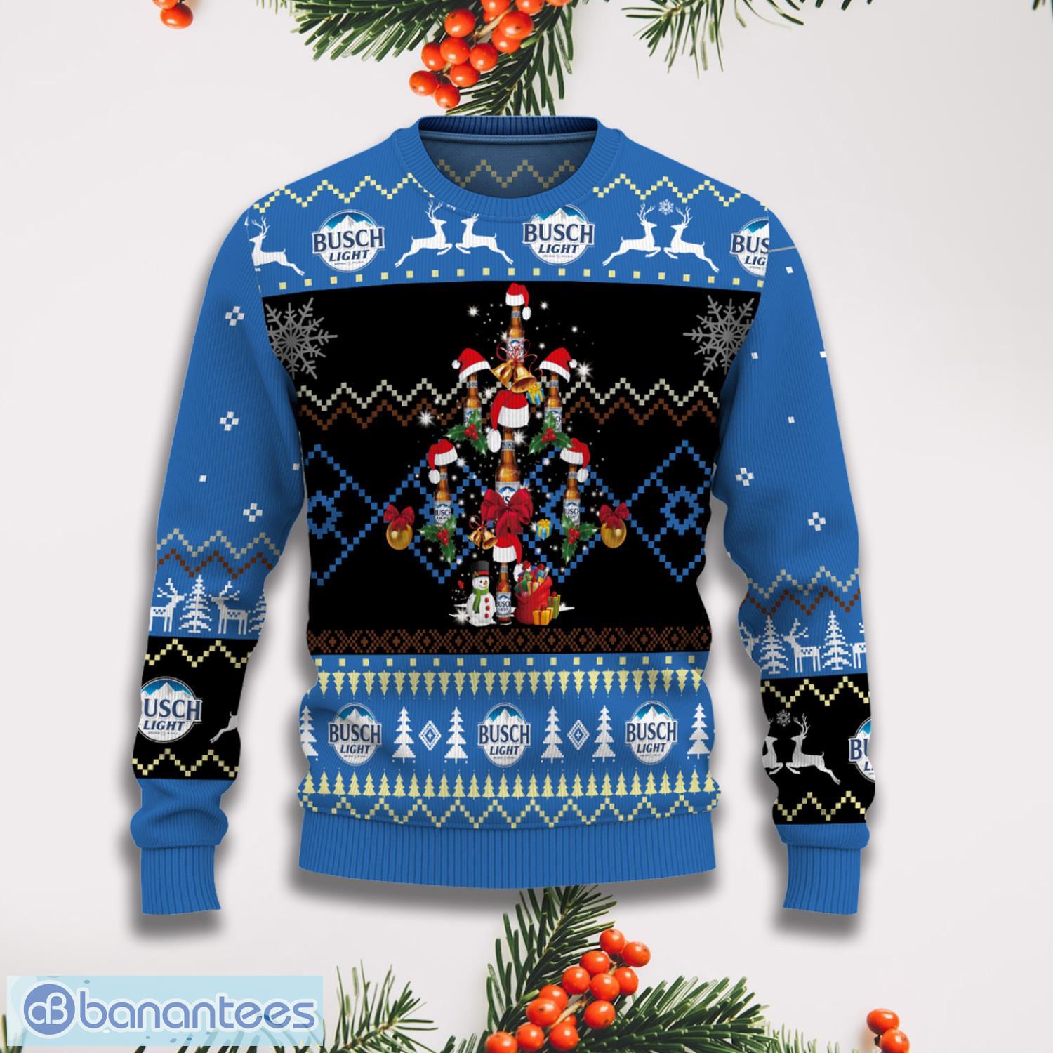 Busch Light Beer Christmas Tree Ugly Sweater Product Photo 1