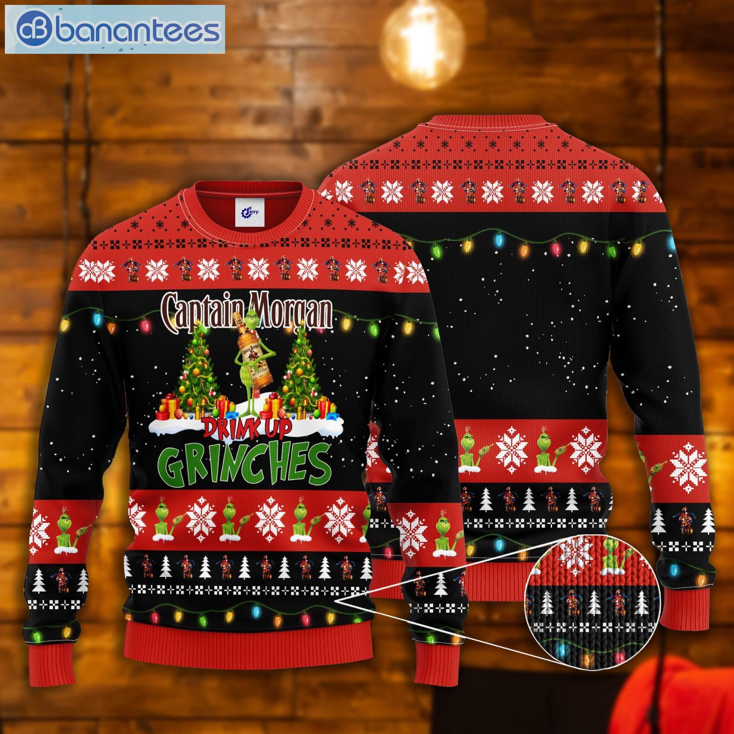 Captain Morgan Drink Up Grinches Ugly Christmas Sweater Product Photo 1