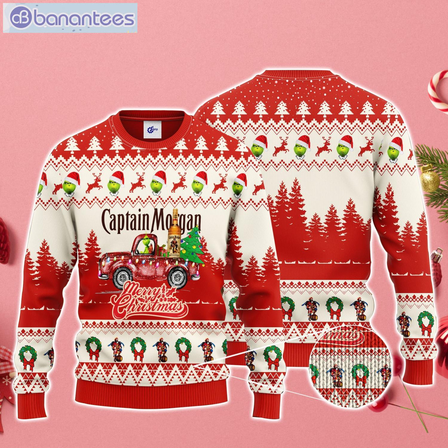 Captain Morgan Grinch Merry Christmas Ugly Christmas Sweater Product Photo 1