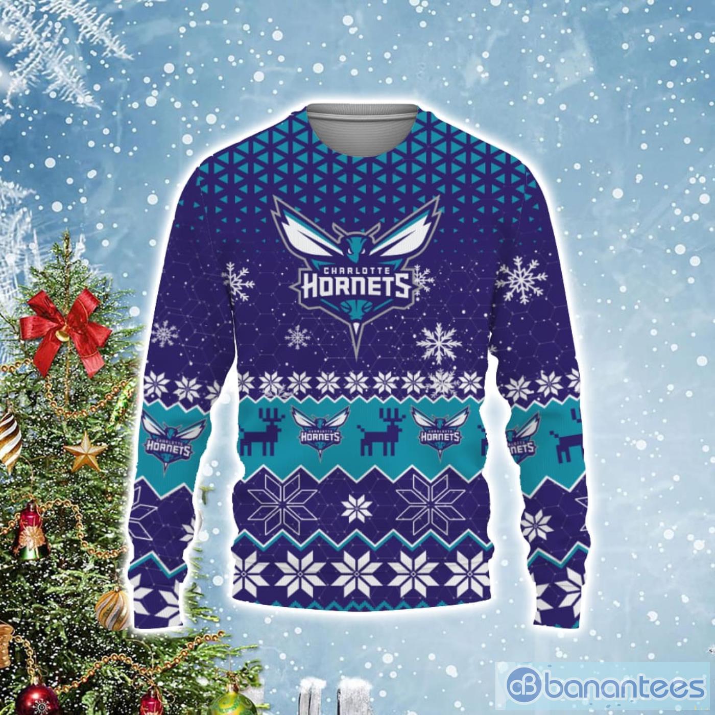Charlotte Hornets Ugly Christmas Sweater Product Photo 1