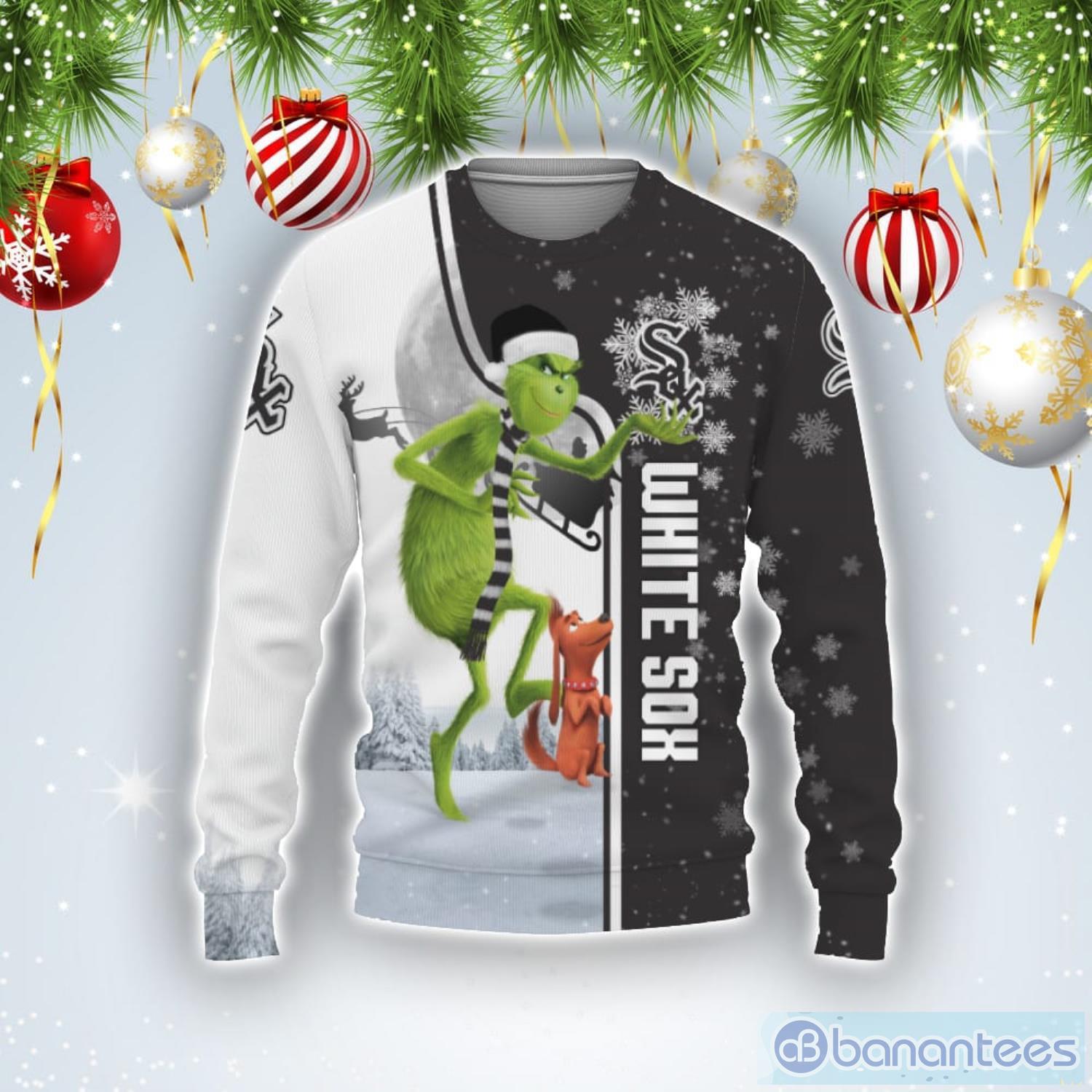 Chicago White Sox Funny Grinch Ugly Christmas Sweater Product Photo 1