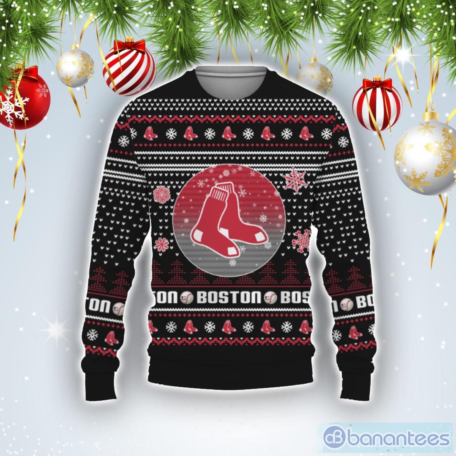 Christmas Gift Baseball American Boston Red Sox Ugly Christmas Sweater Product Photo 1