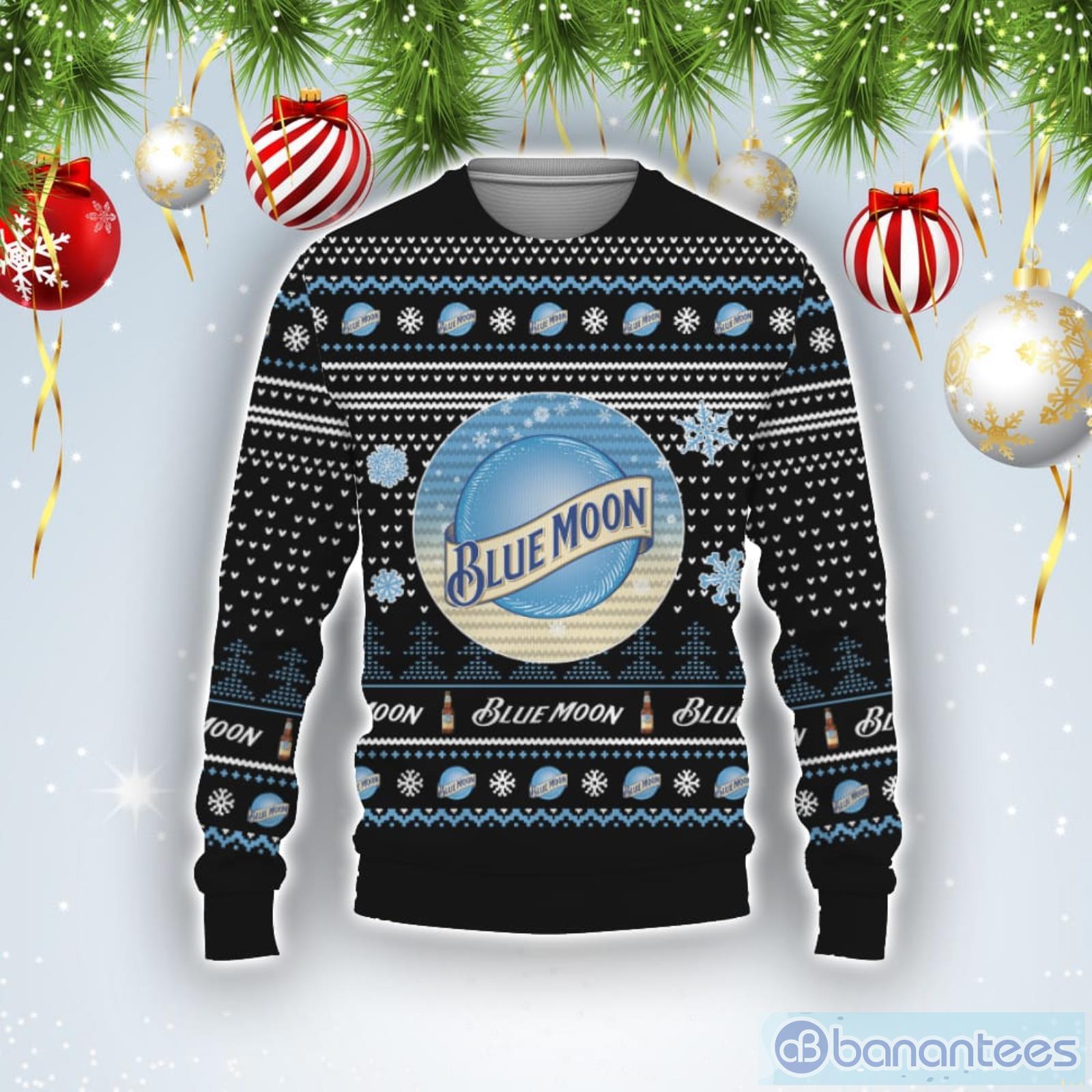 Christmas Gift Blue Moon Beers Ugly Christmas Sweater Product Photo 1